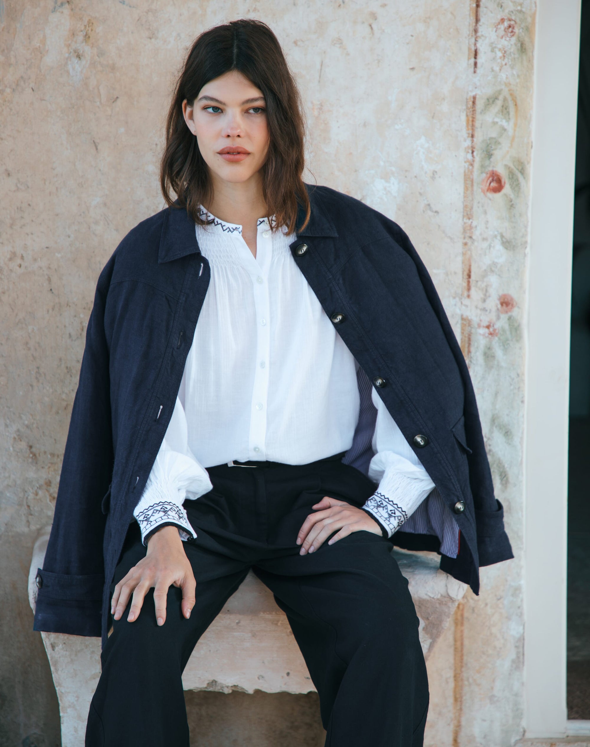 Washed Linen Workwear Jacket