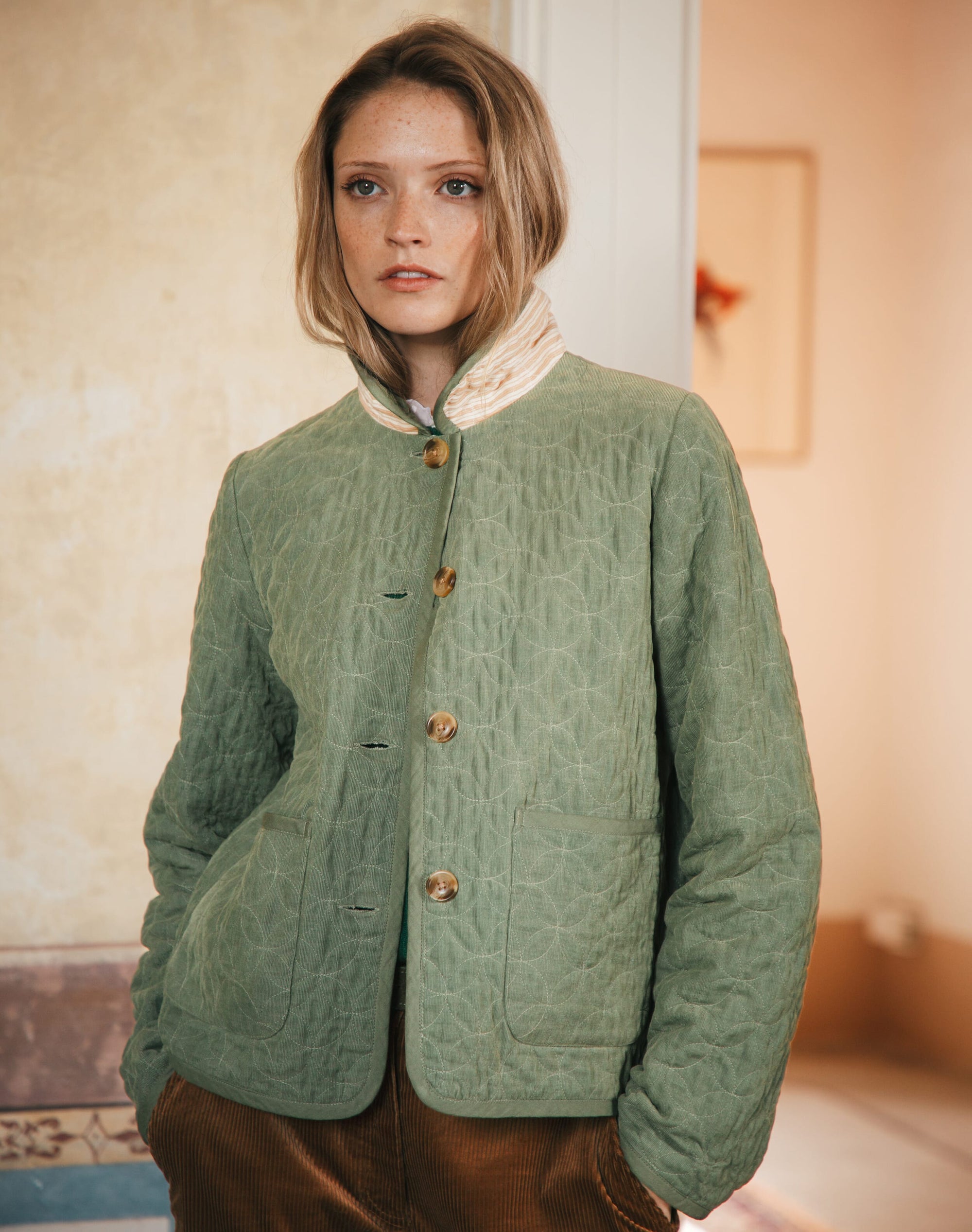 Reversible Cotton Cord & Stripe Jacket