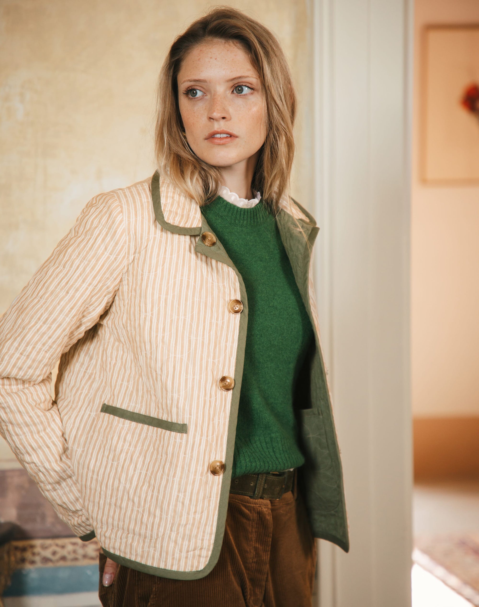 Reversible Cotton Cord & Stripe Jacket