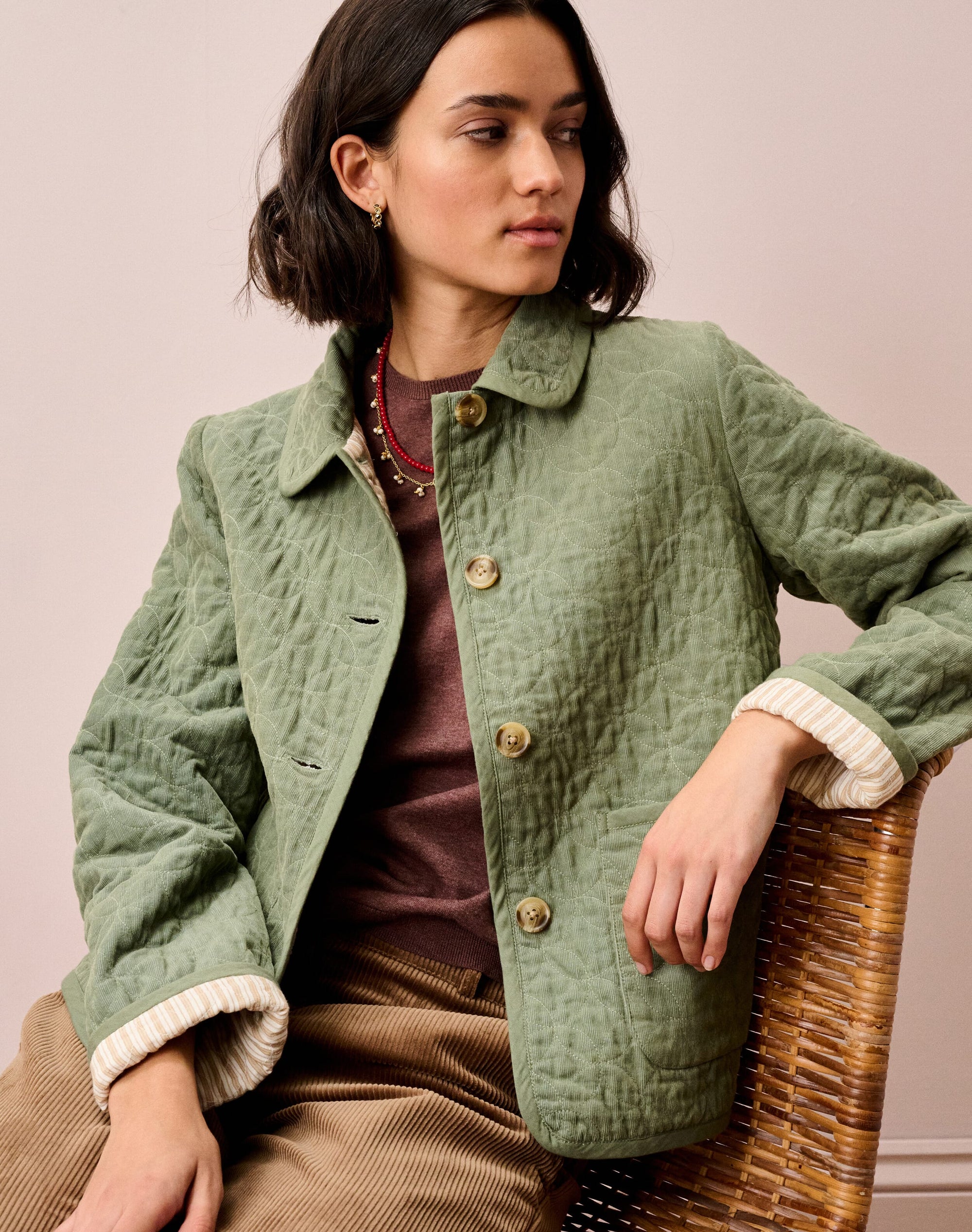 Reversible Cotton Cord & Stripe Jacket