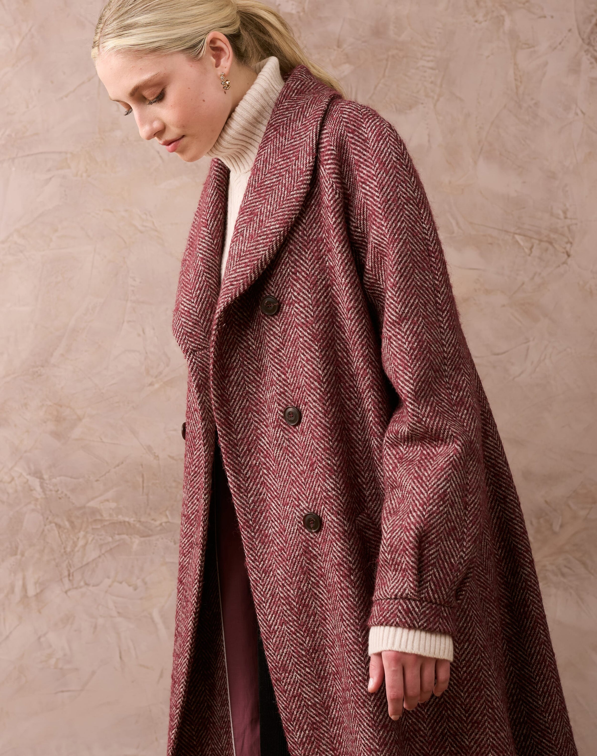 Herringbone Wool Coat