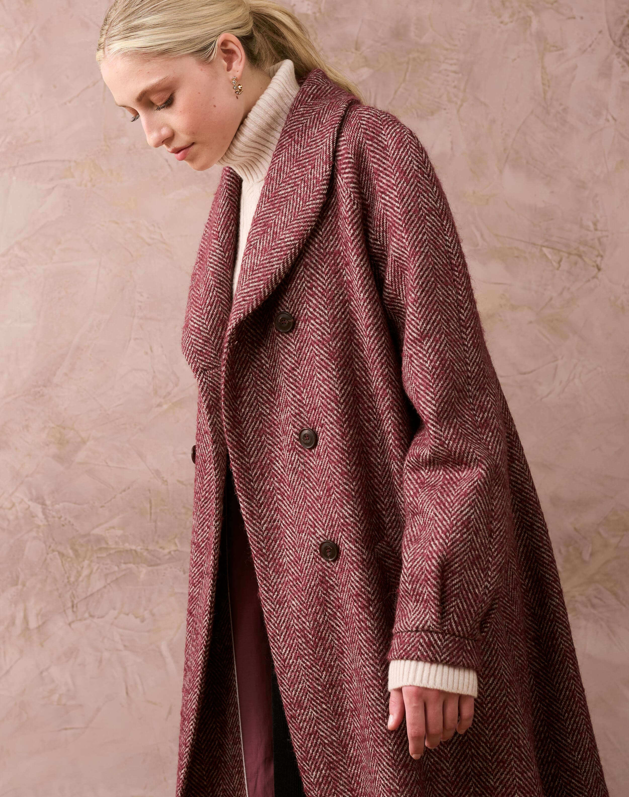 Herringbone Wool Coat