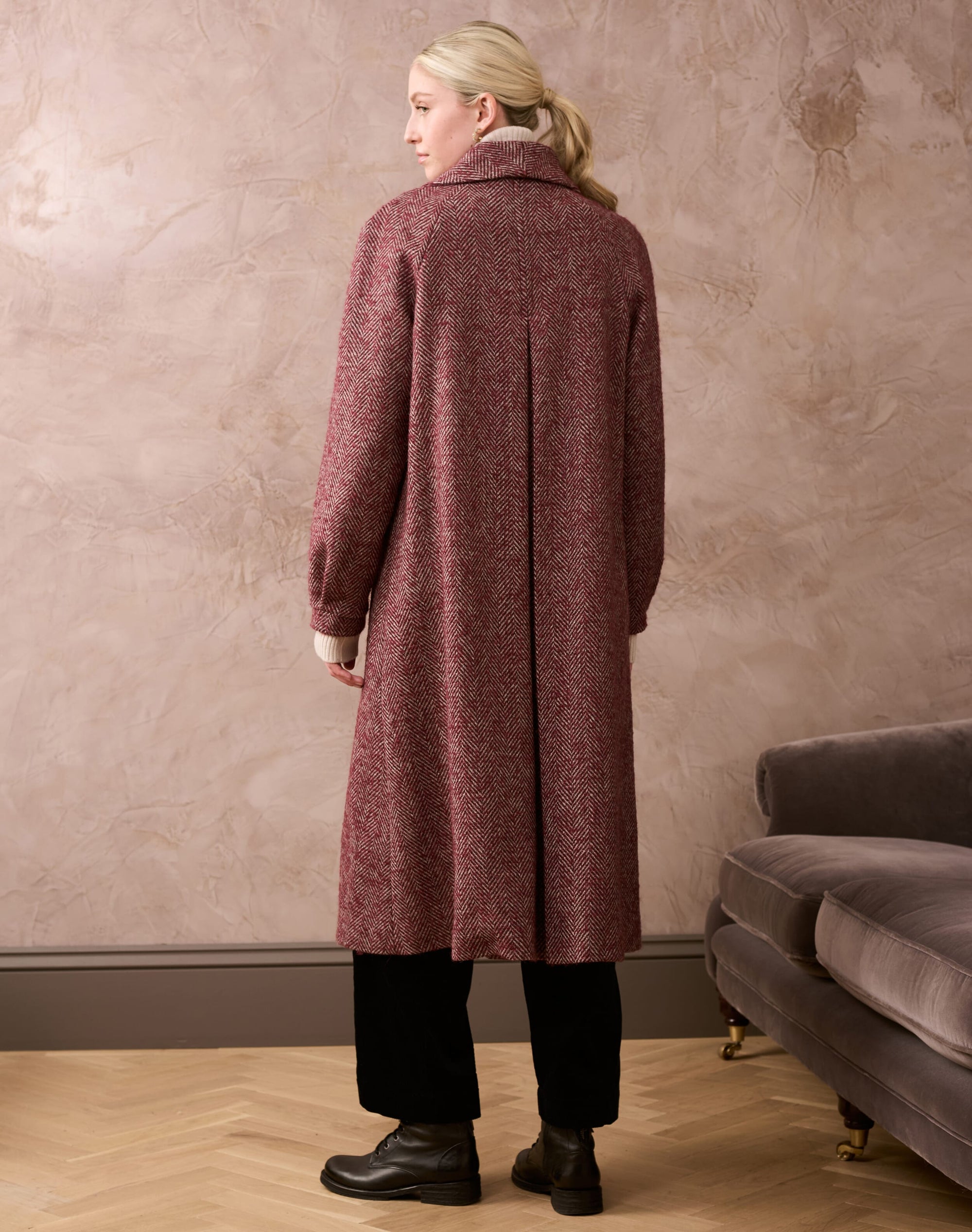 Herringbone Wool Coat
