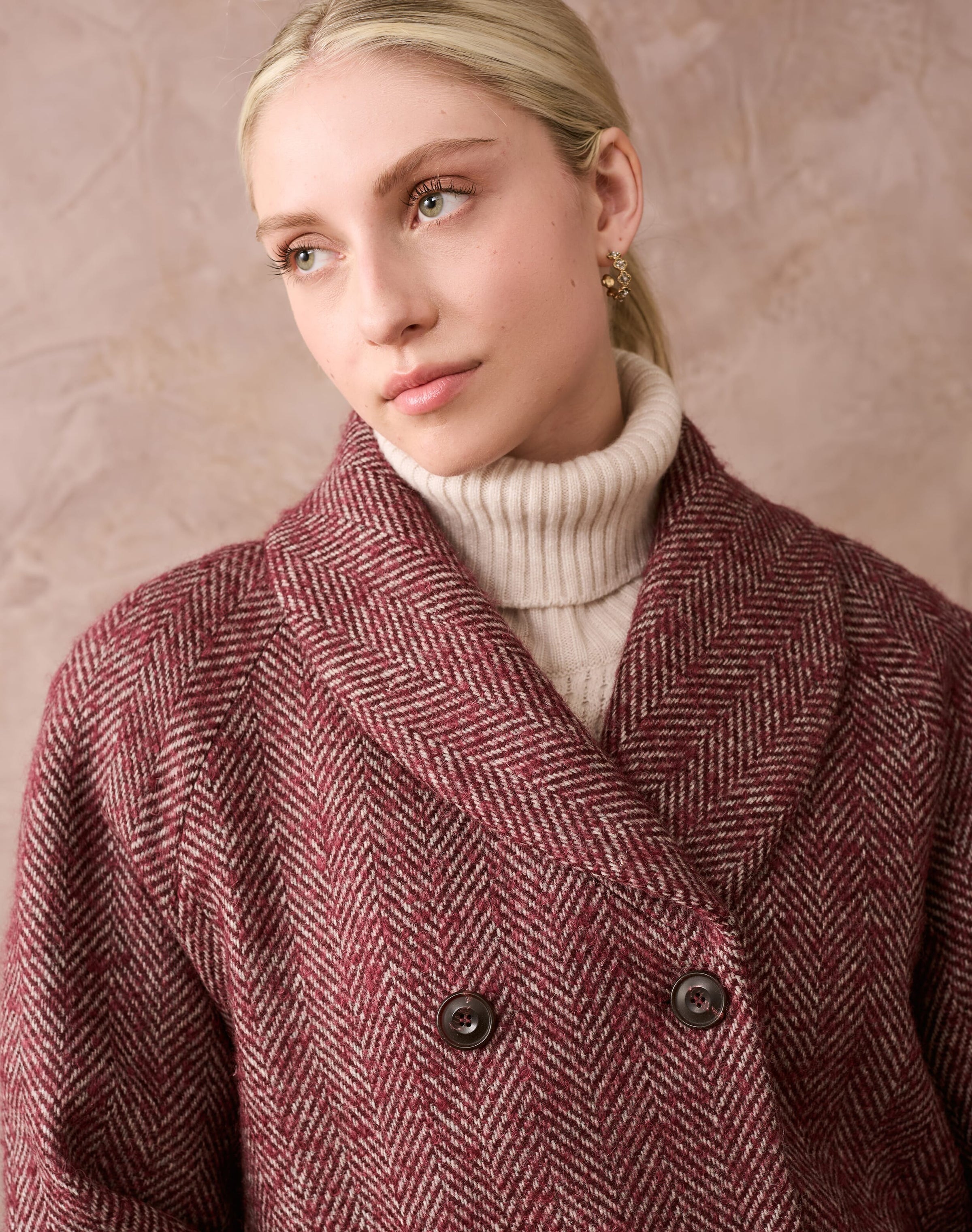 Herringbone Wool Coat