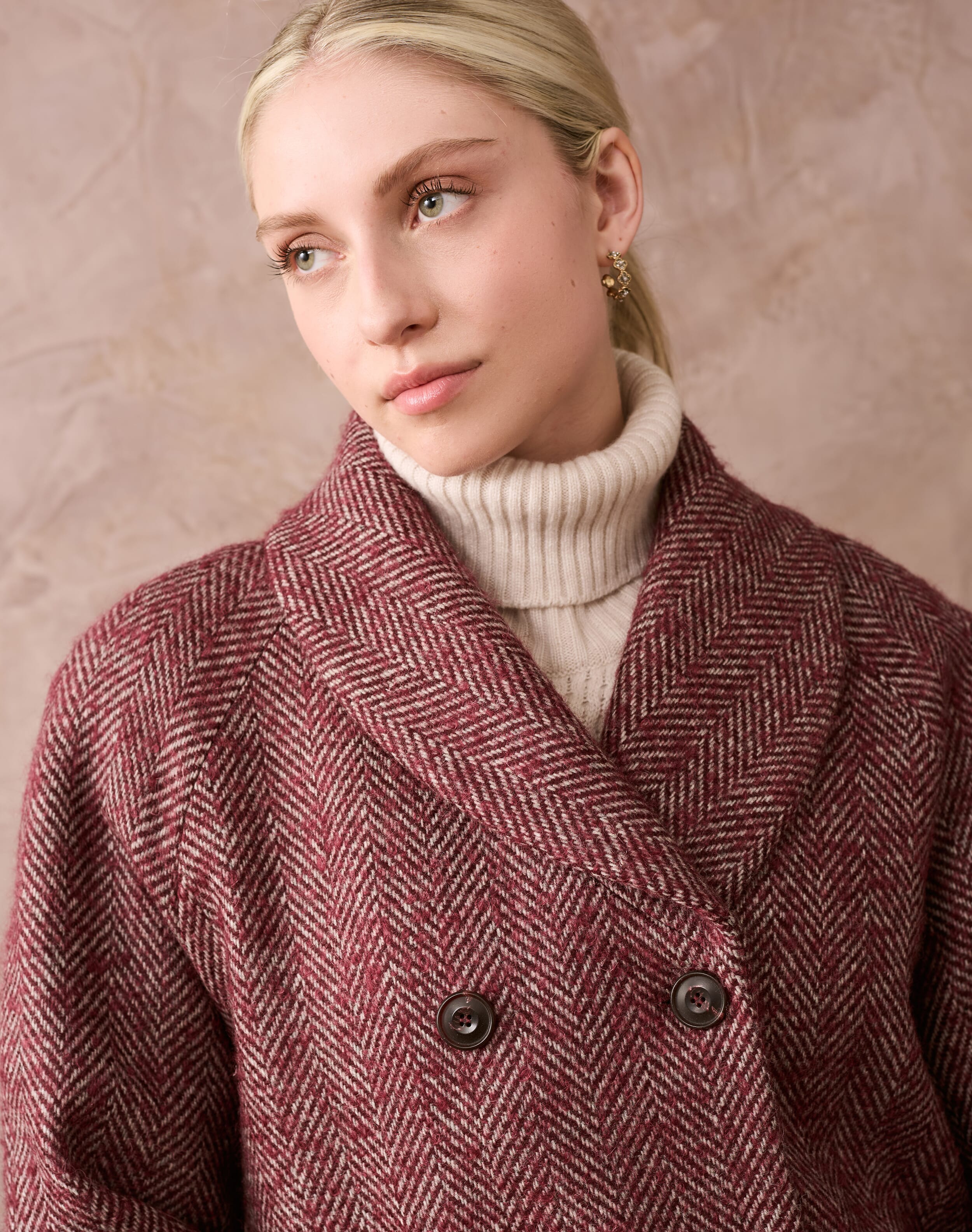 Herringbone Wool Coat