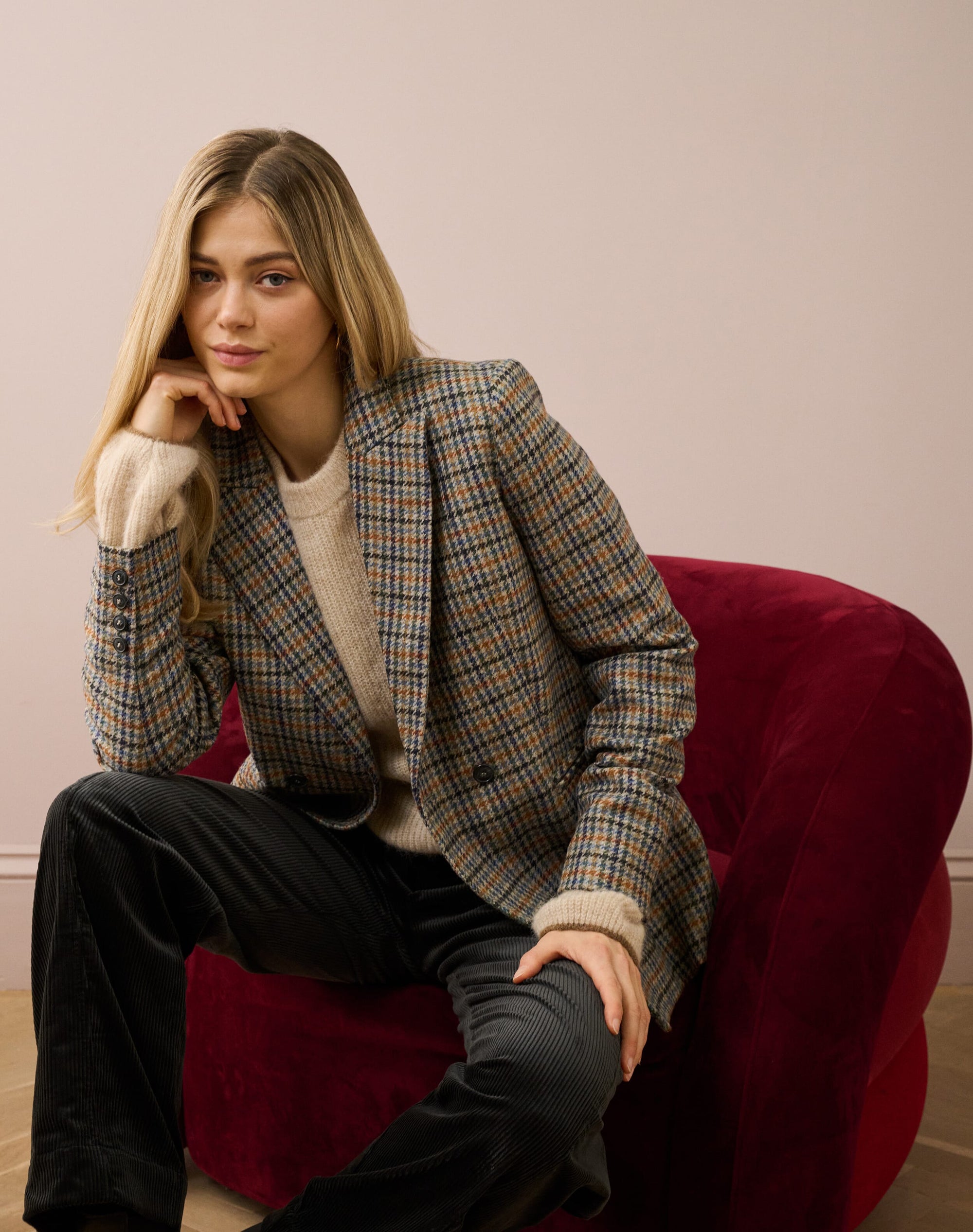 Check Wool Blazer