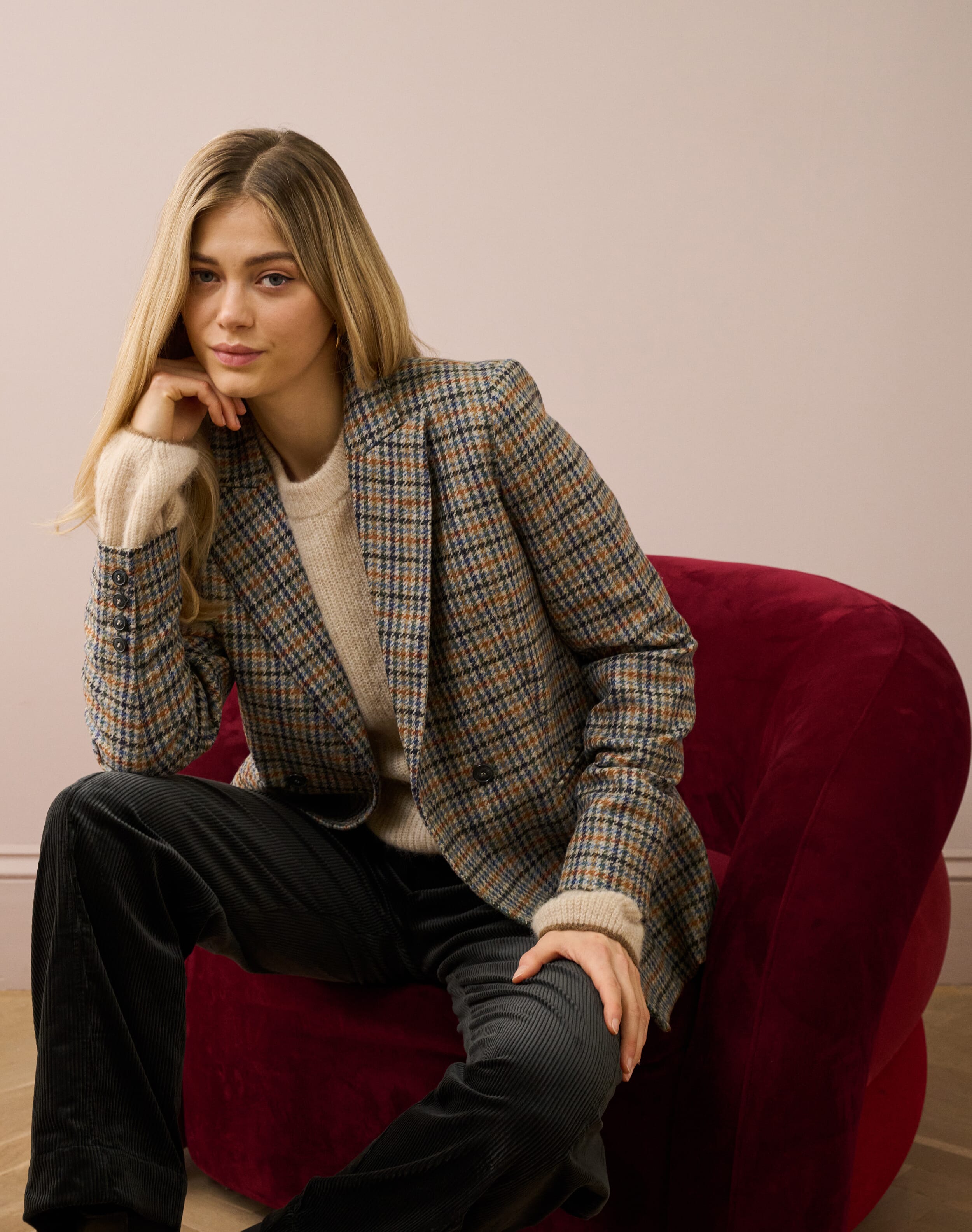 Check Wool Blazer