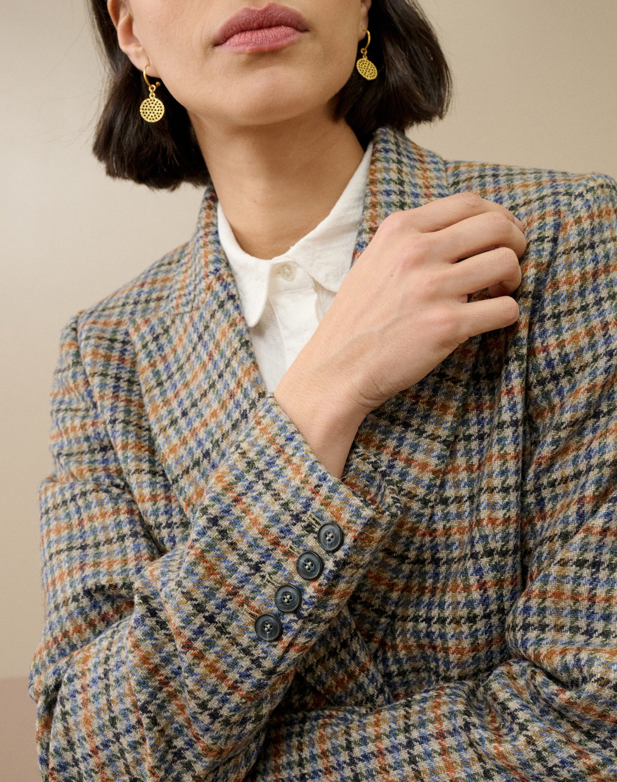 Check Wool Blazer