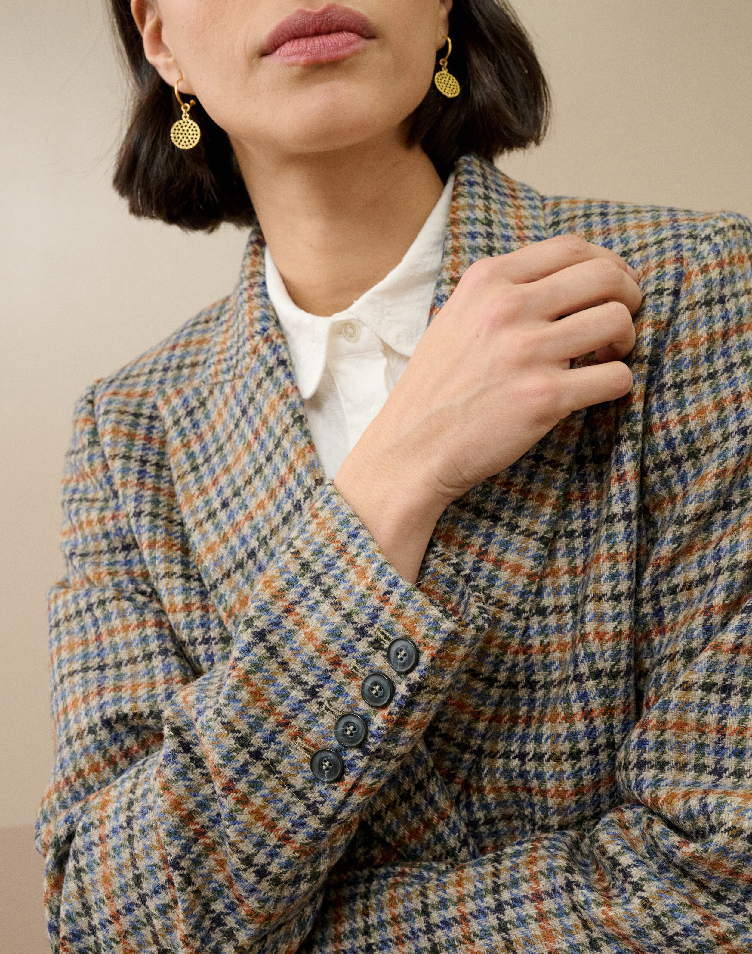 Check Wool Blazer