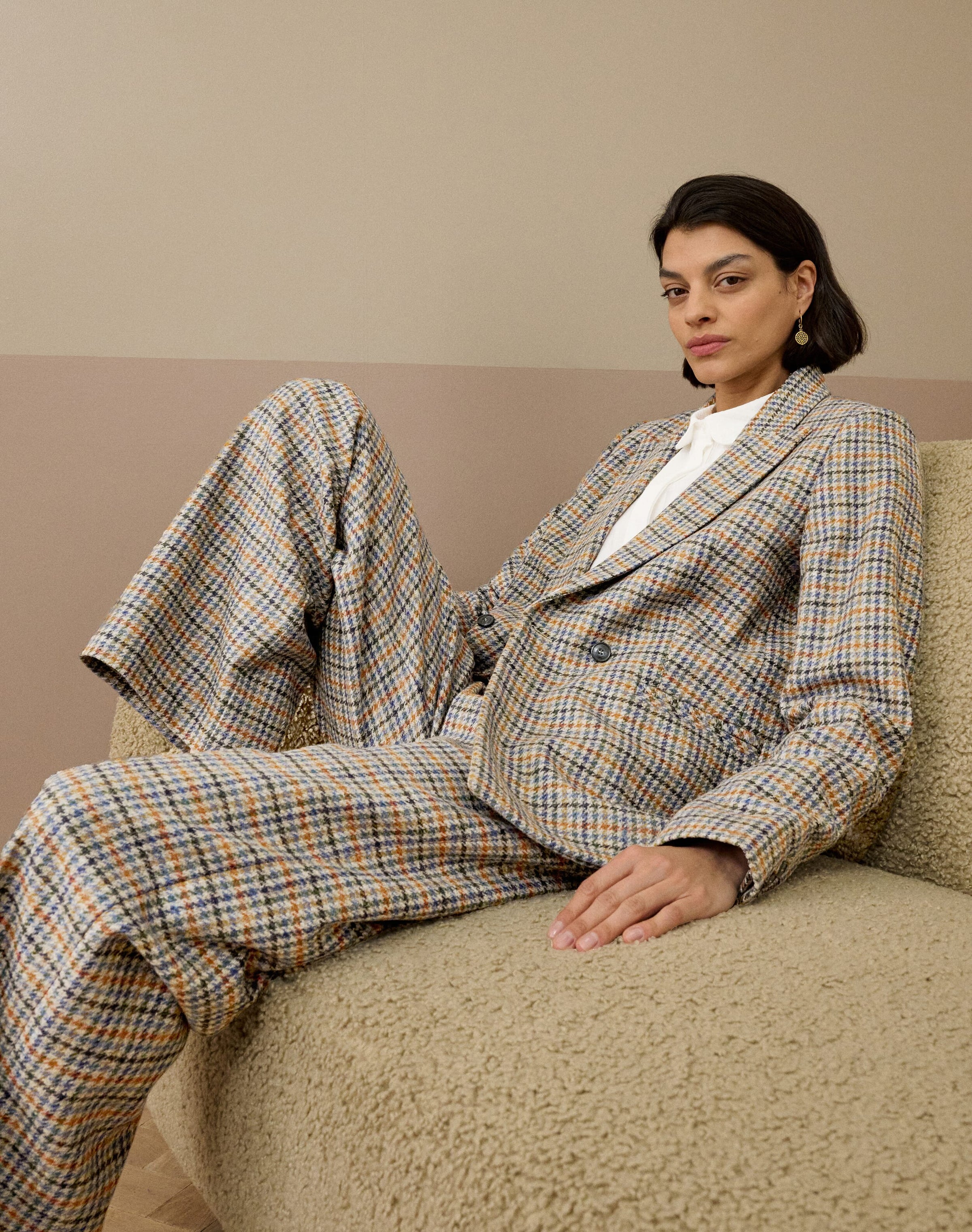 Check Wool Blazer