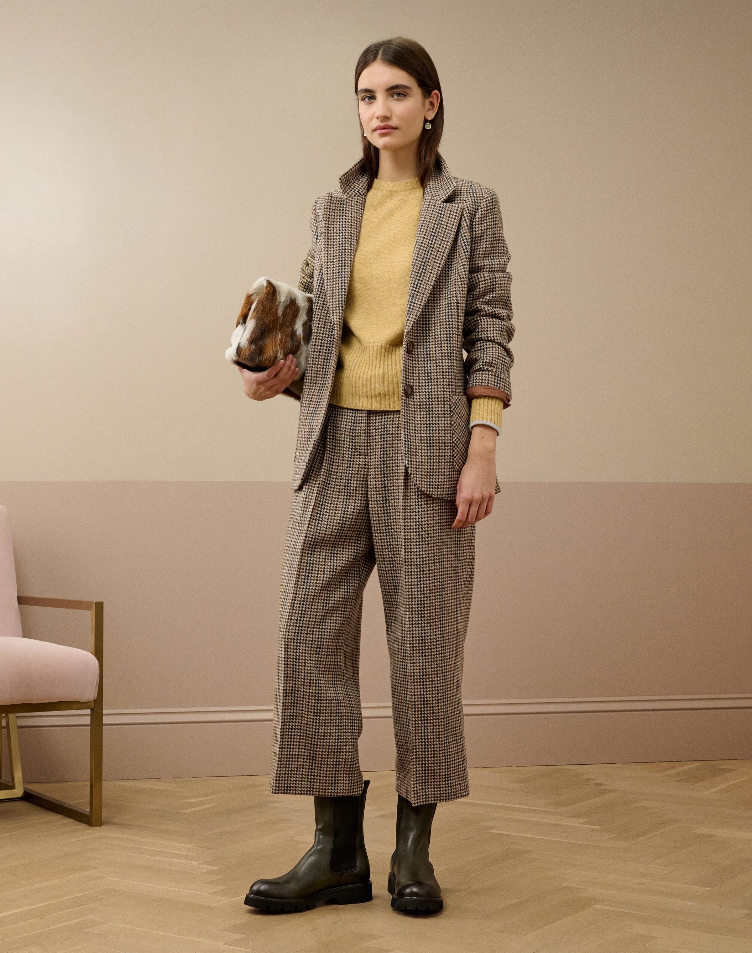 Houndstooth Wool Blazer