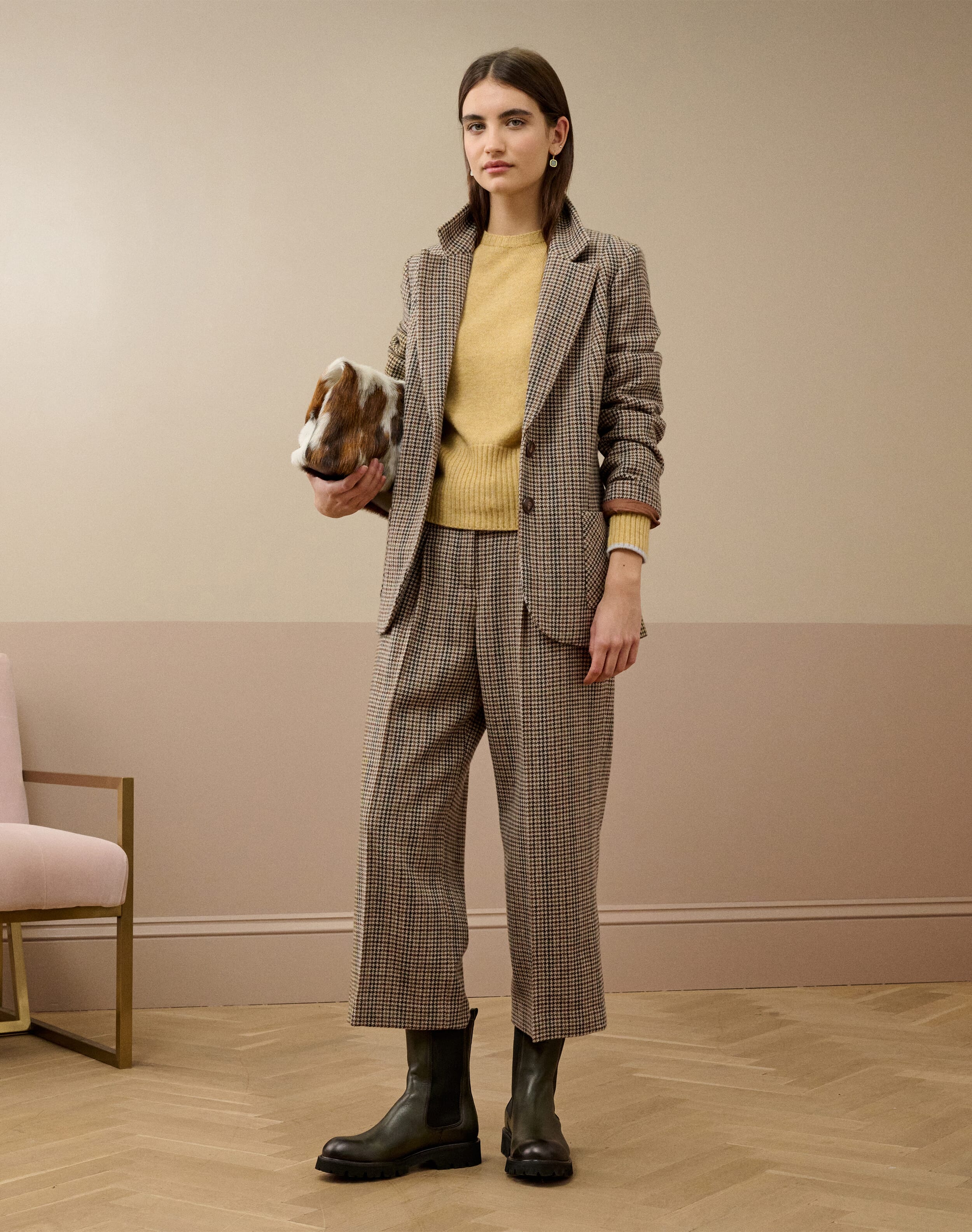 Houndstooth Wool Blazer