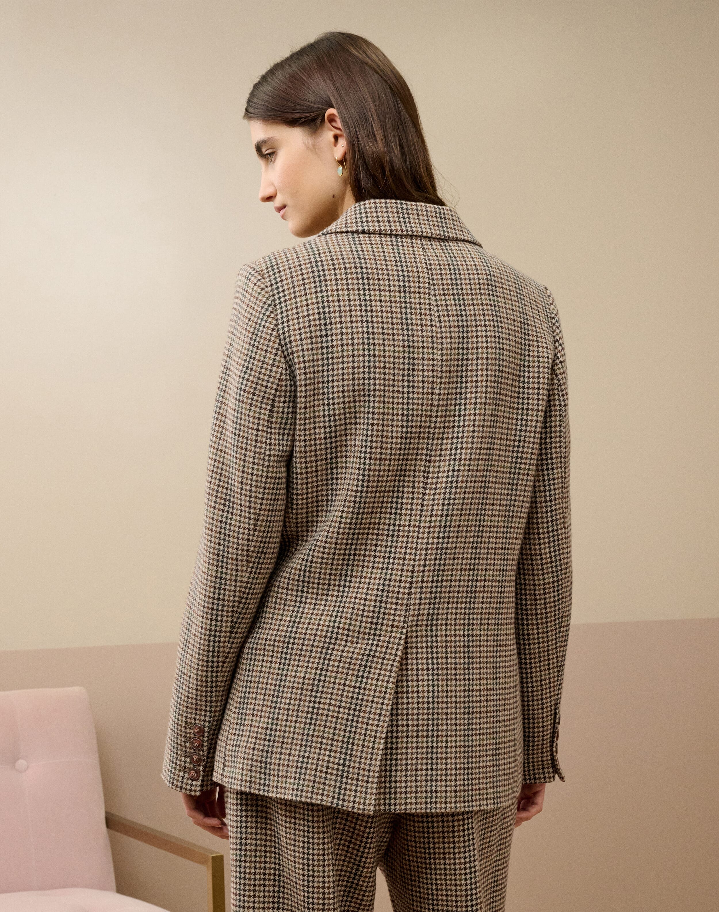 Houndstooth Wool Blazer