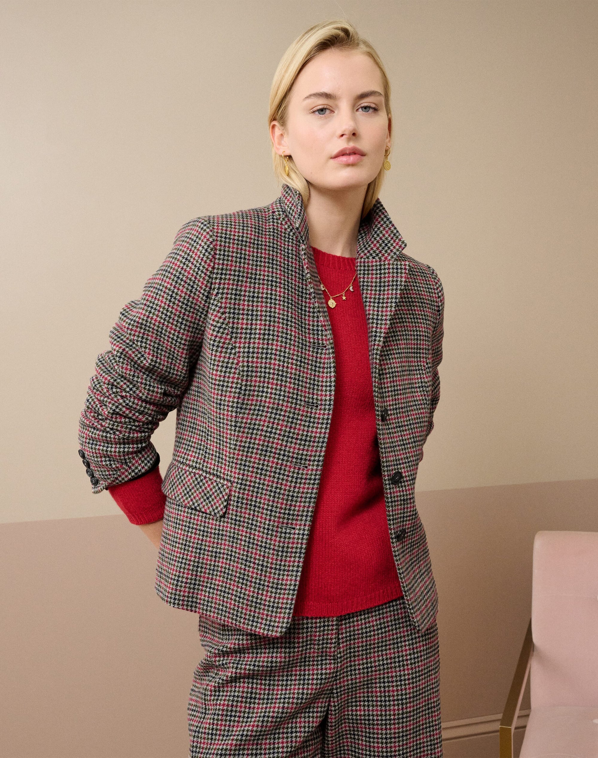 Houndstooth Wool Jacket