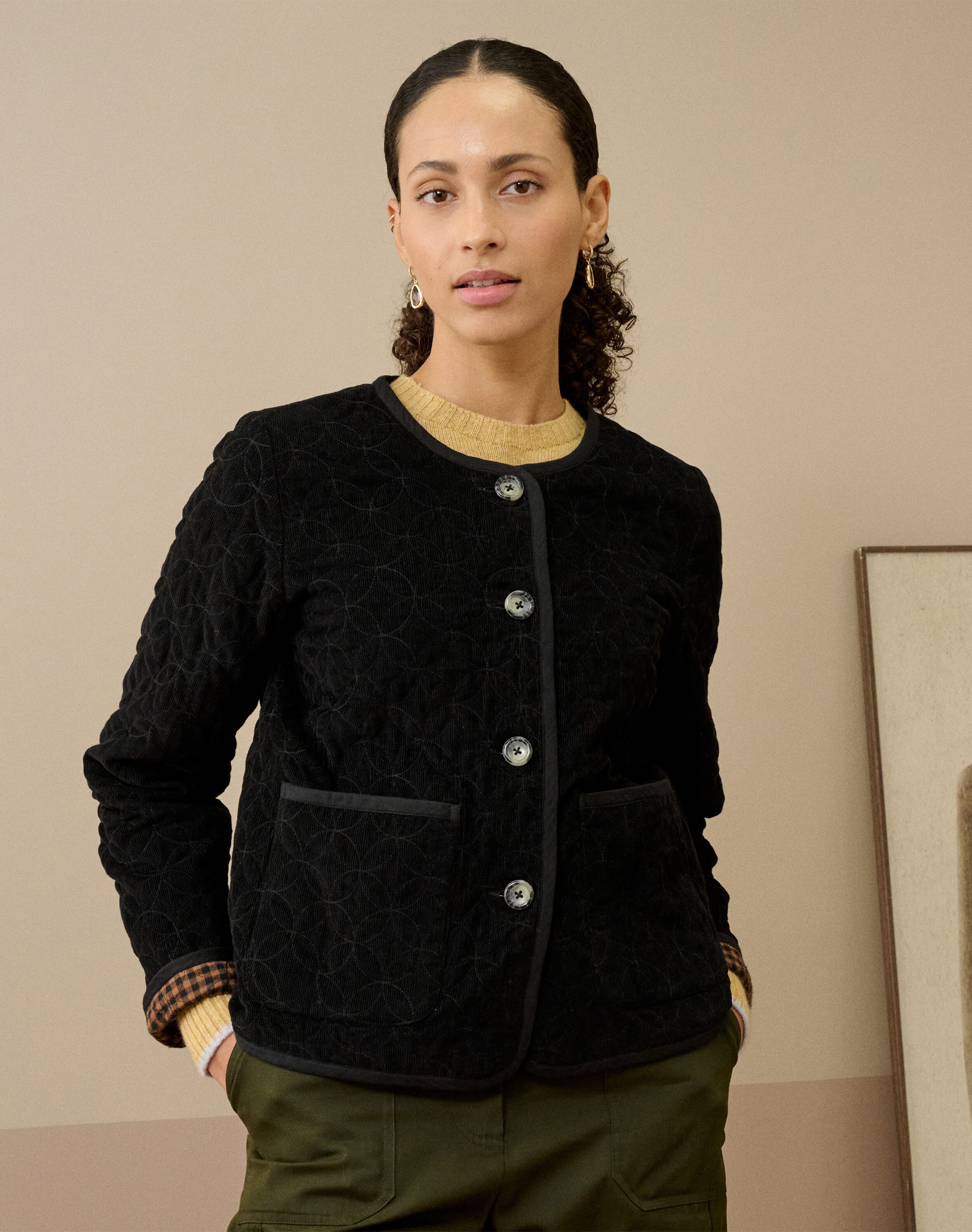Quilted Cotton Cord Reversible Jacket