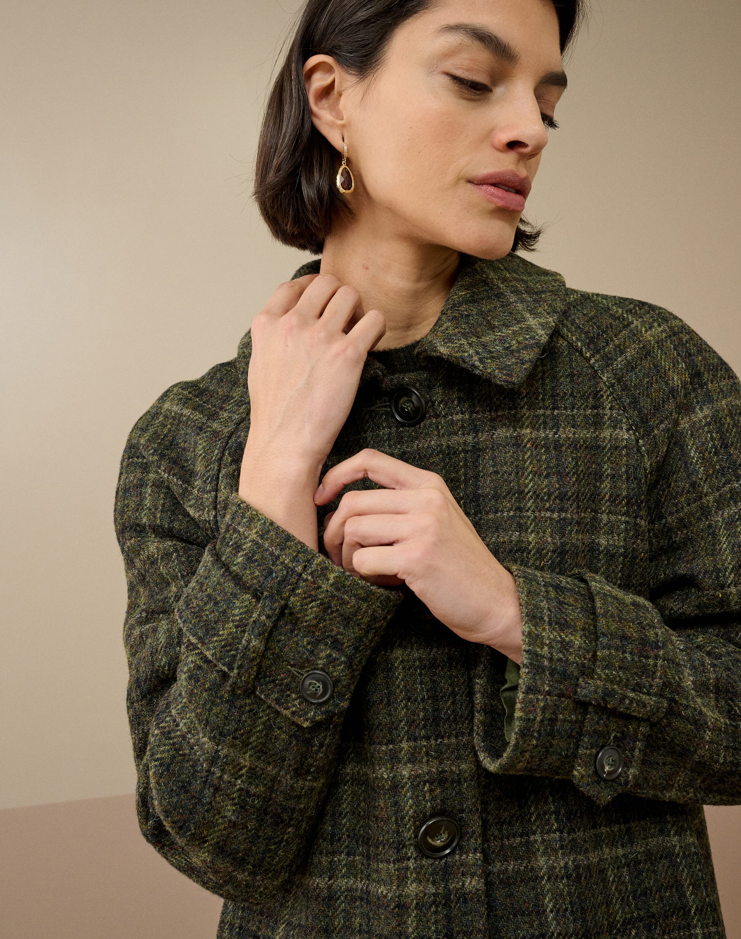 Harris Tweed Check Coat