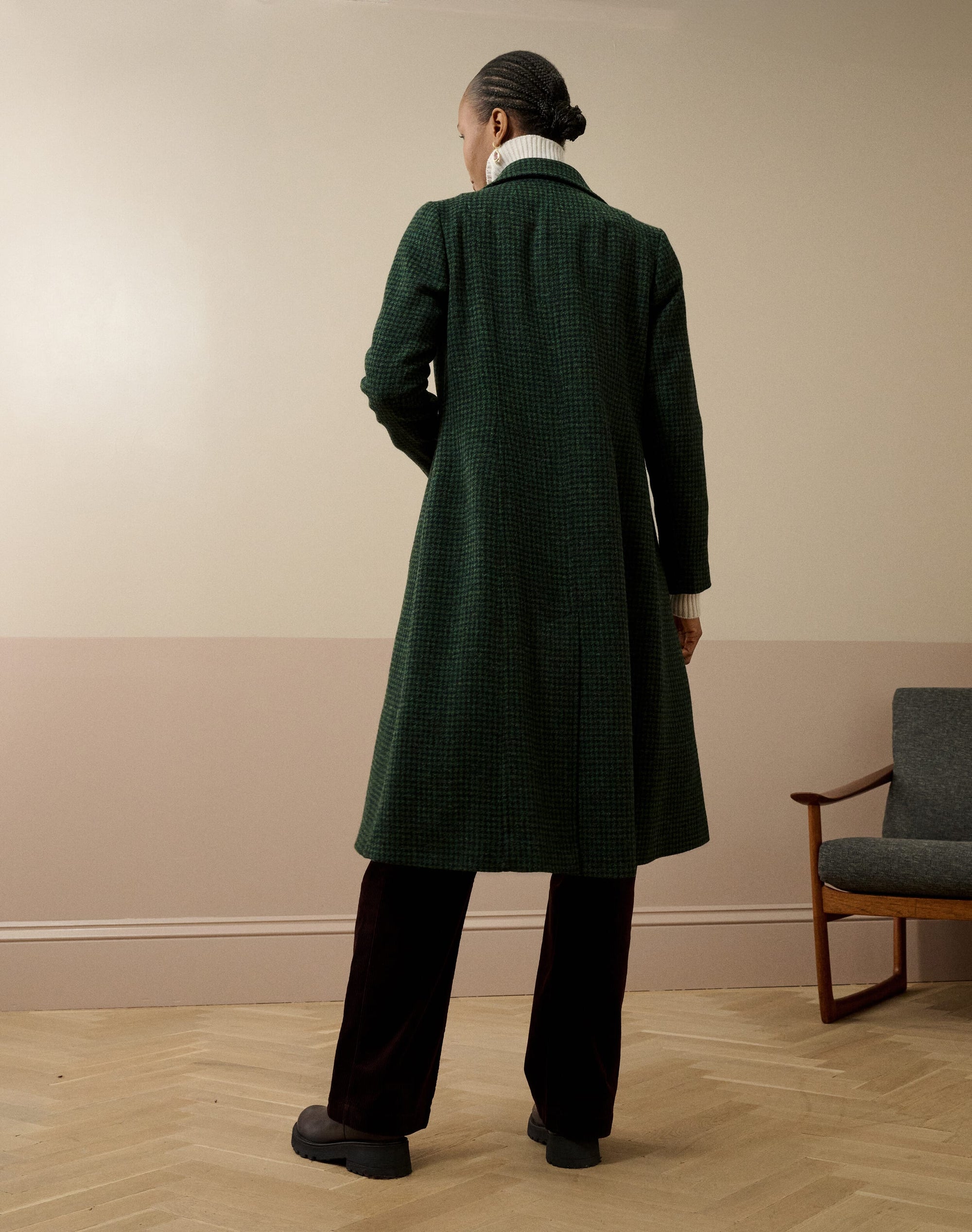 Houndstooth Wool Coat