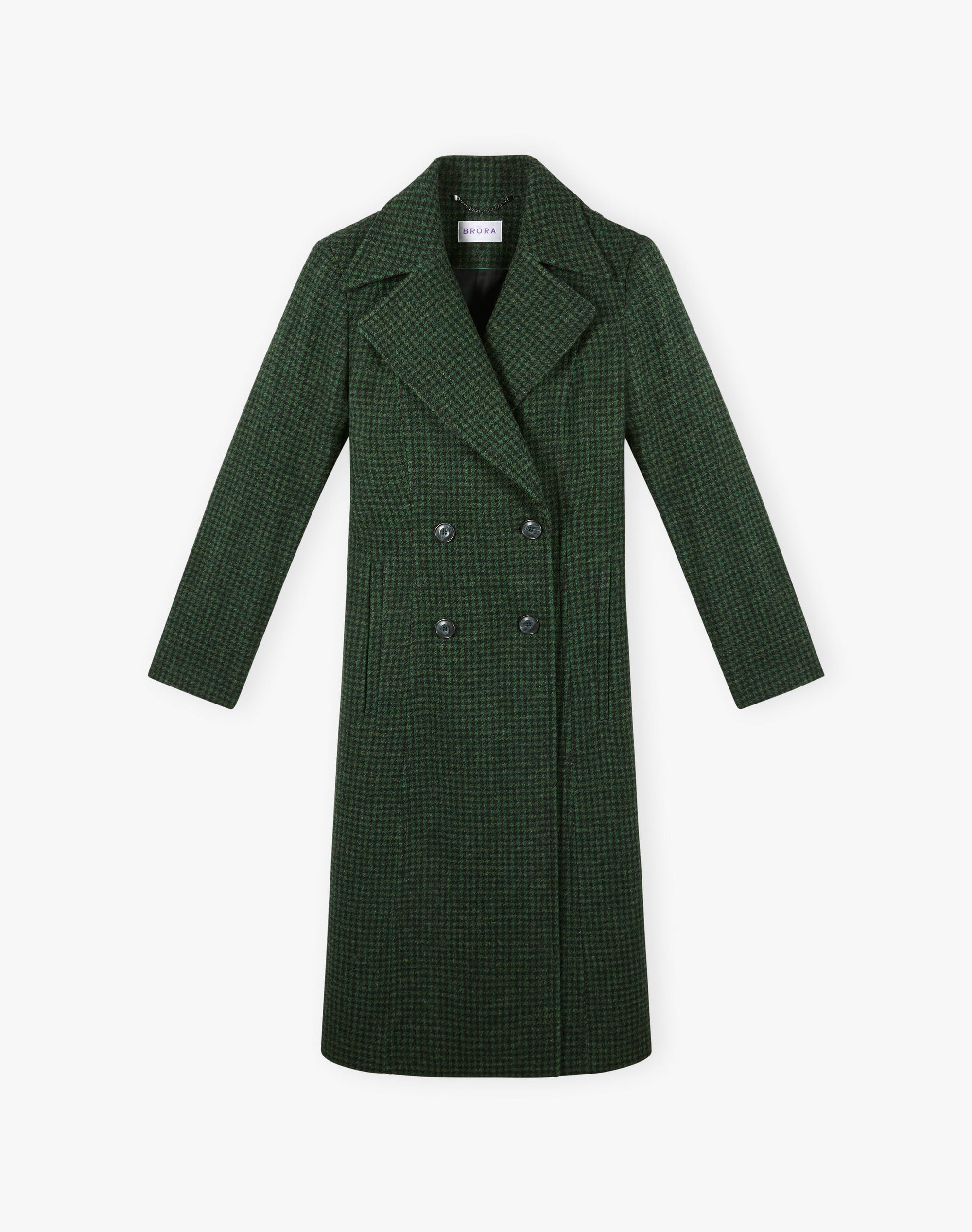 Houndstooth Wool Coat