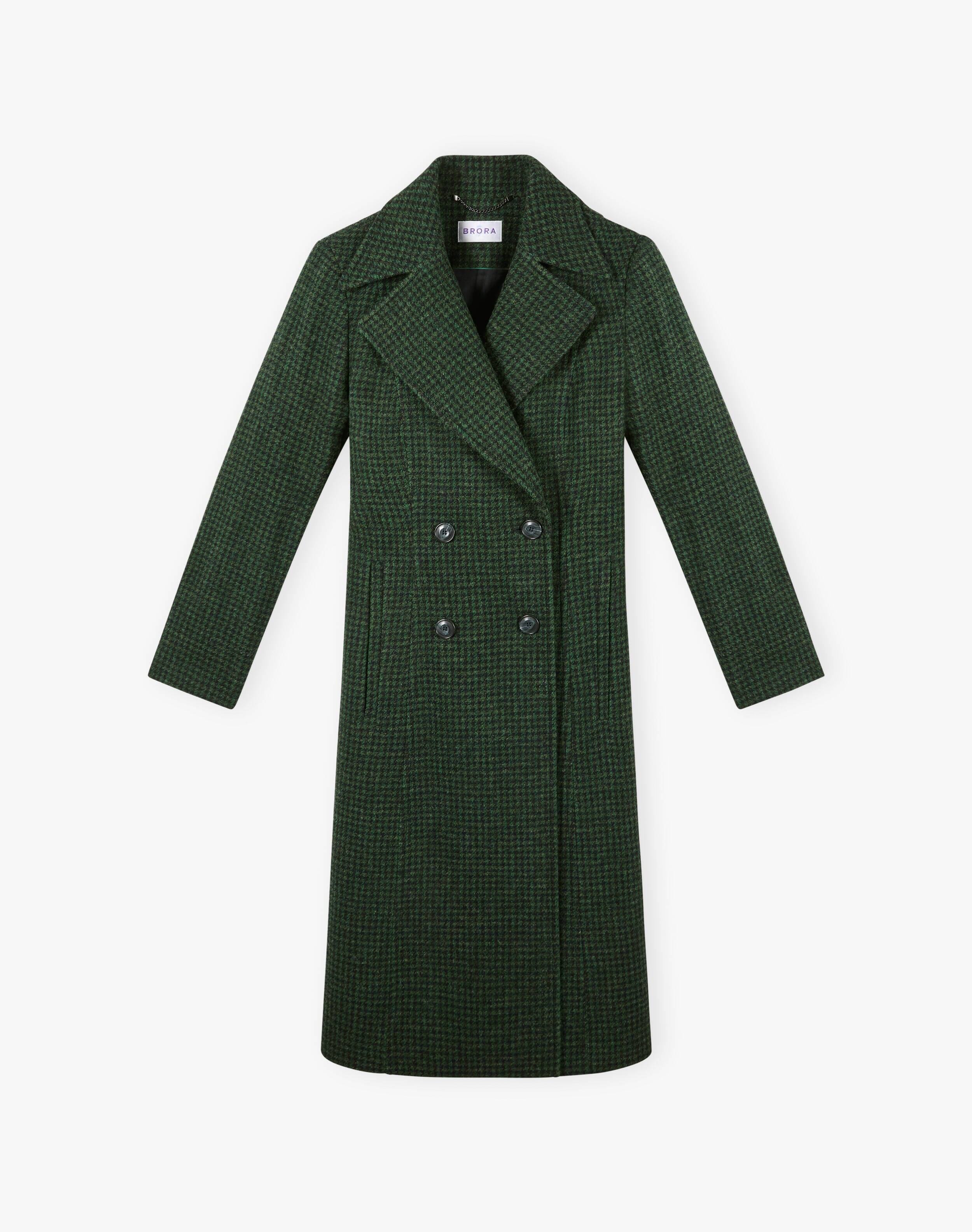 Houndstooth Wool Coat