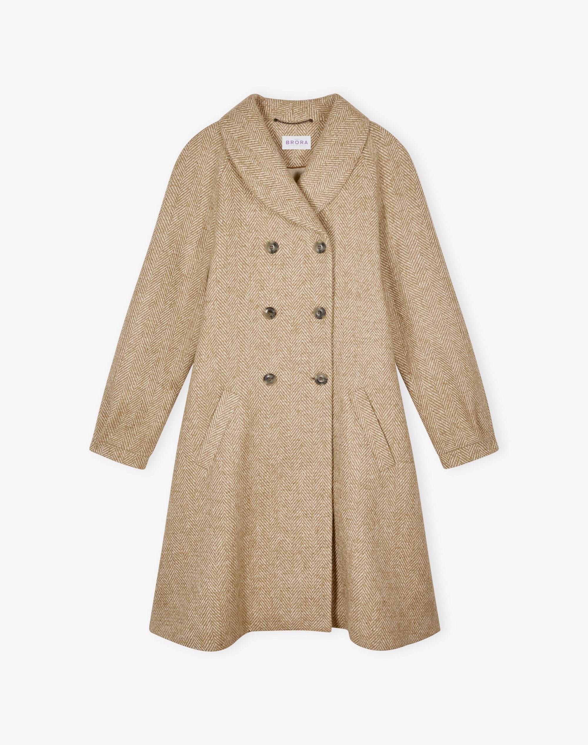 Herringbone Wool Swing Coat