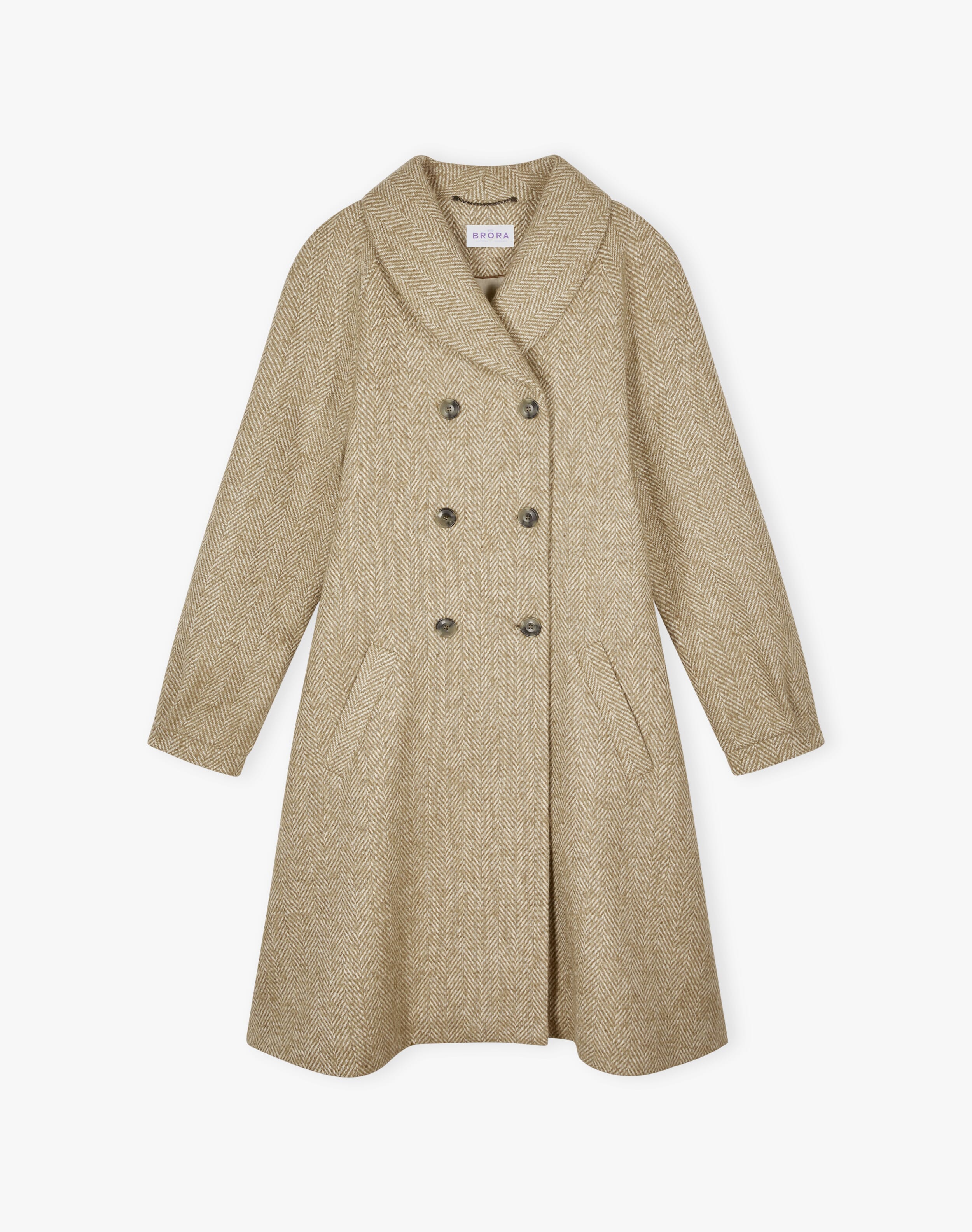 Herringbone Wool Swing Coat