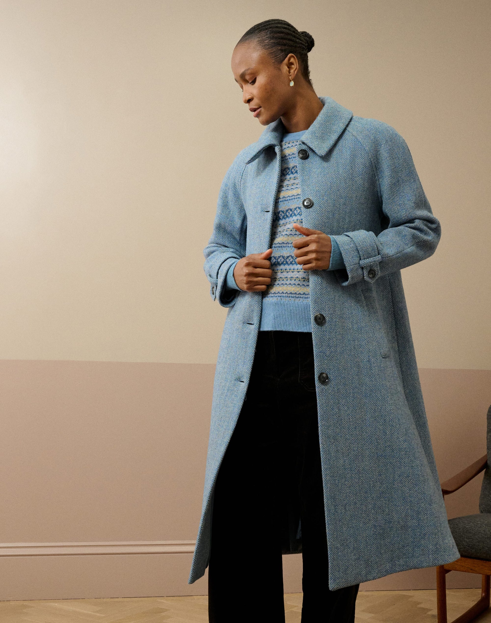 Harris Tweed Herringbone Coat