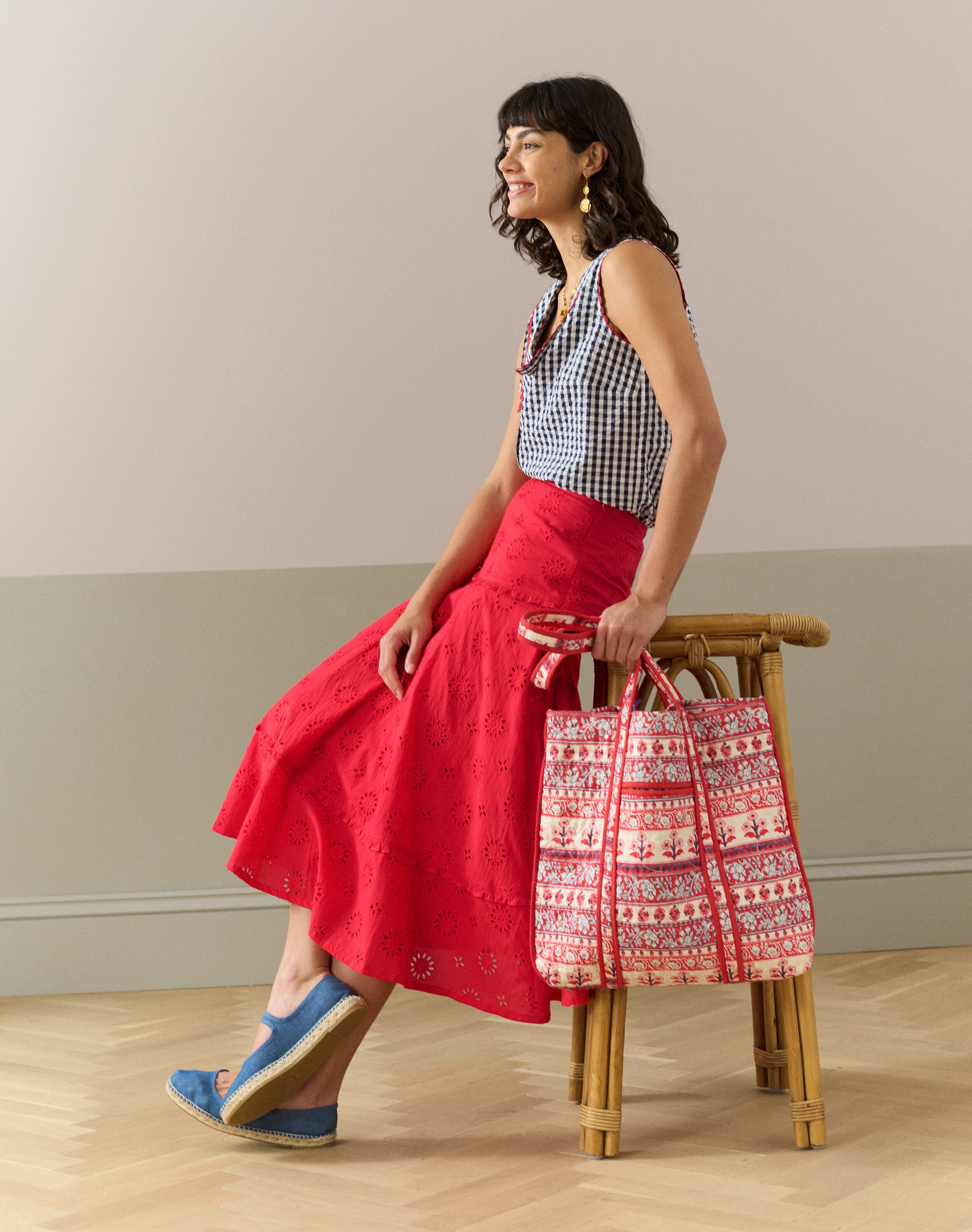 Cotton Broderie Anglaise Frill Skirt