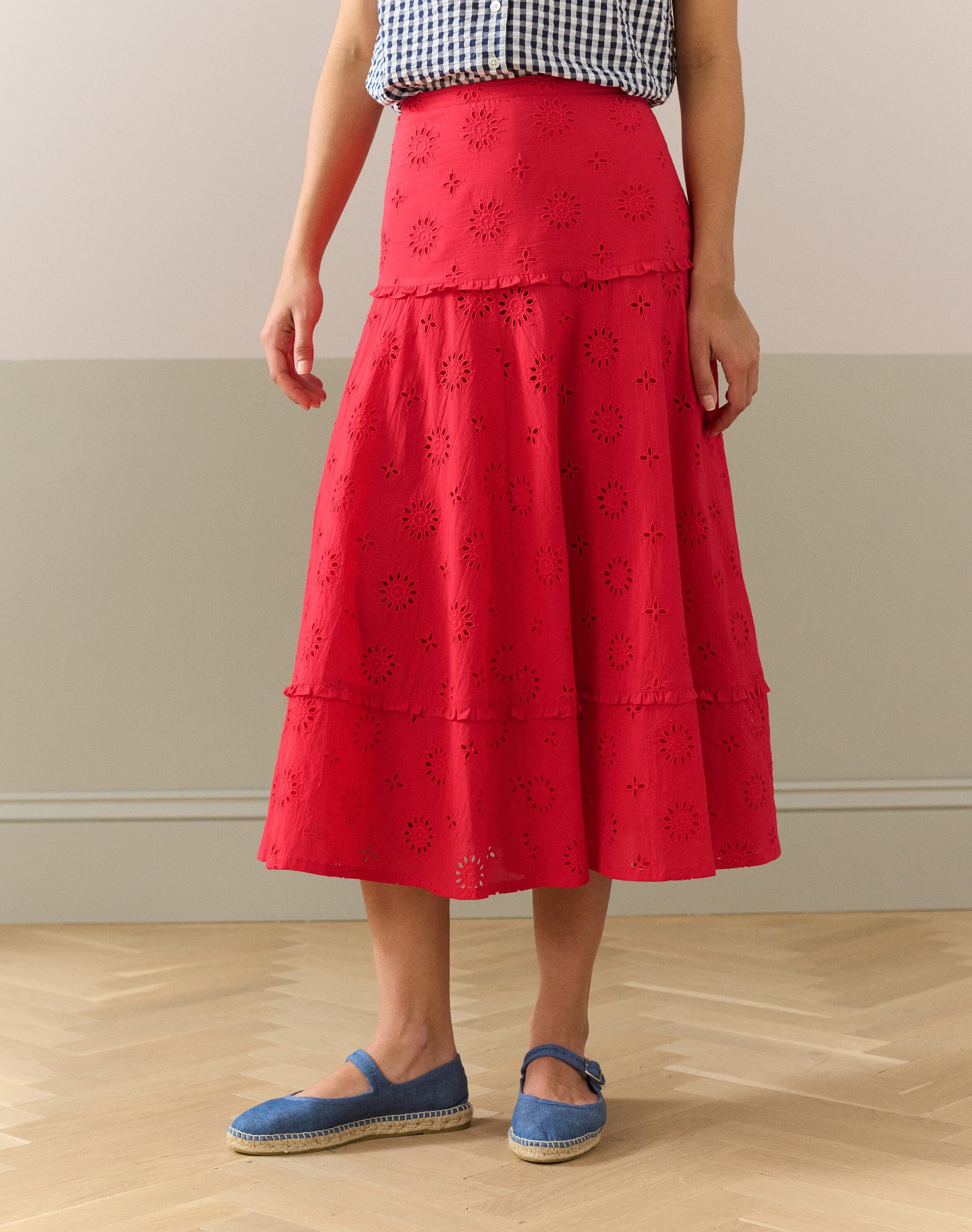 Cotton Broderie Anglaise Frill Skirt