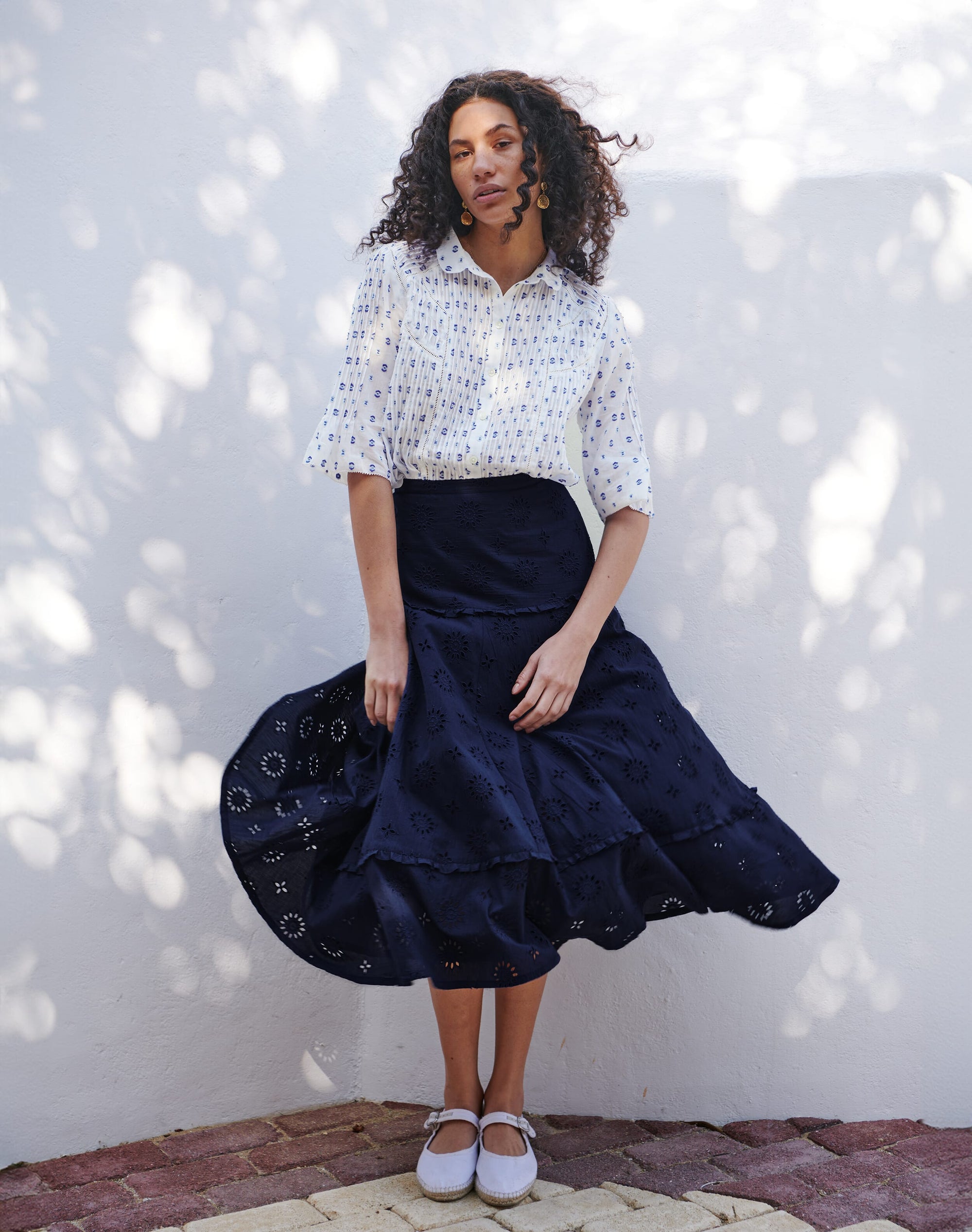 Cotton Broderie Anglaise Frill Skirt