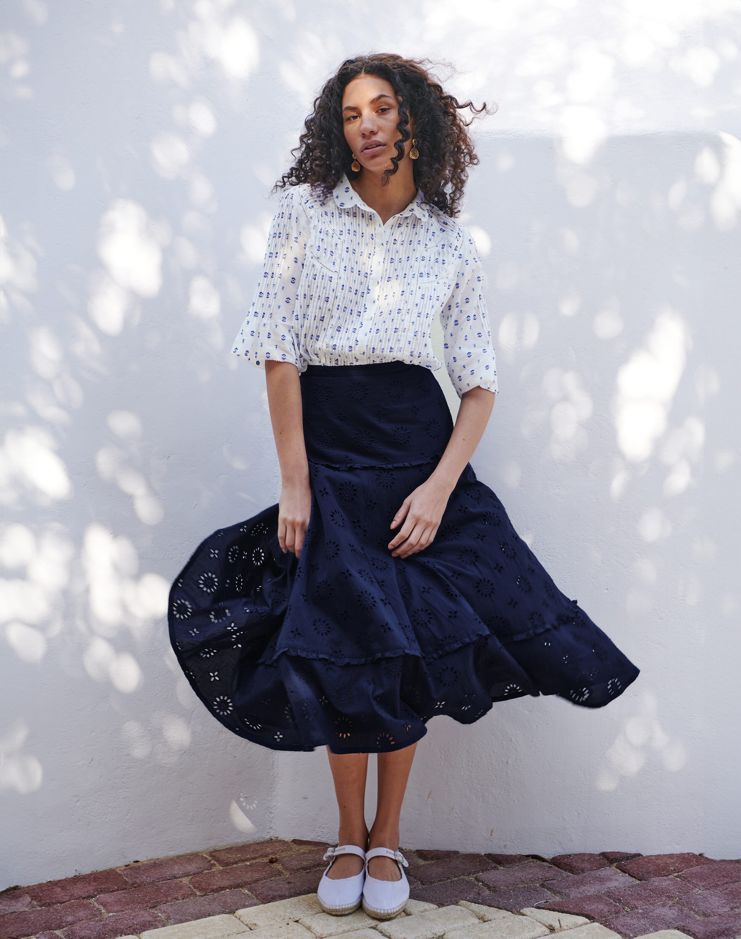 Cotton Broderie Anglaise Frill Skirt