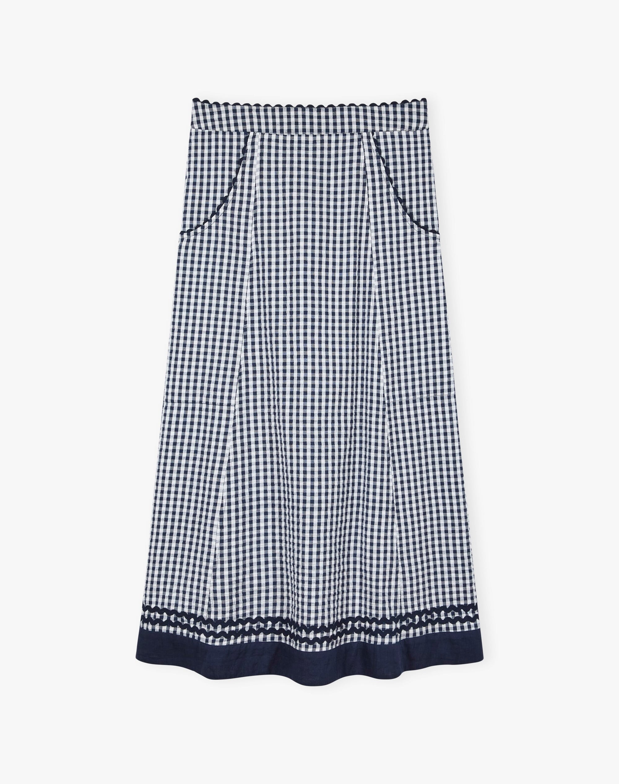Cotton Gingham Ric Rac Skirt