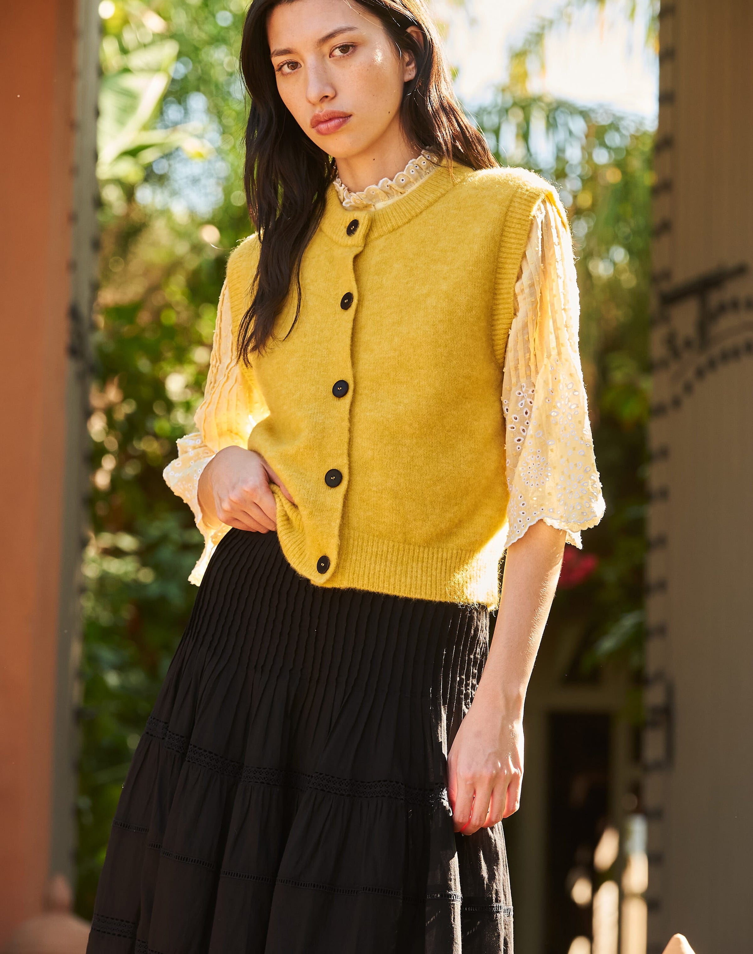 Cotton Pintuck Skirt