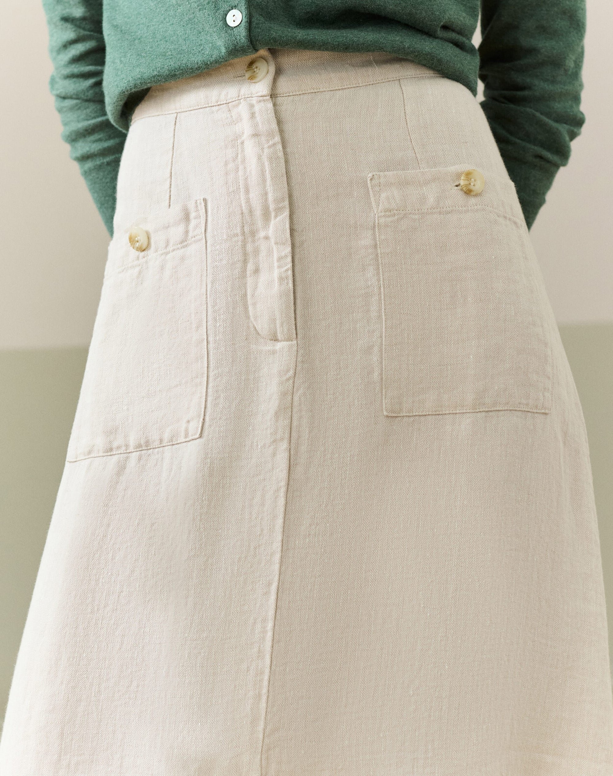 Herringbone Linen Skirt