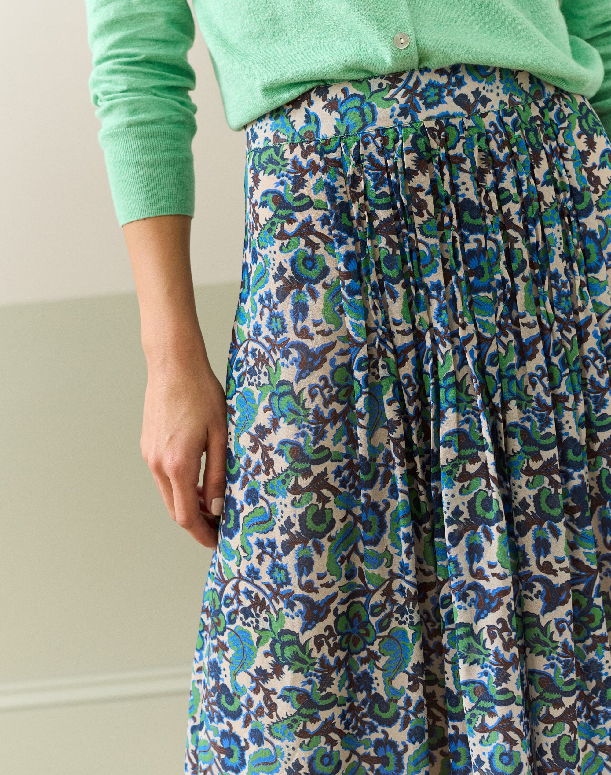 Silk Pleated Skirt