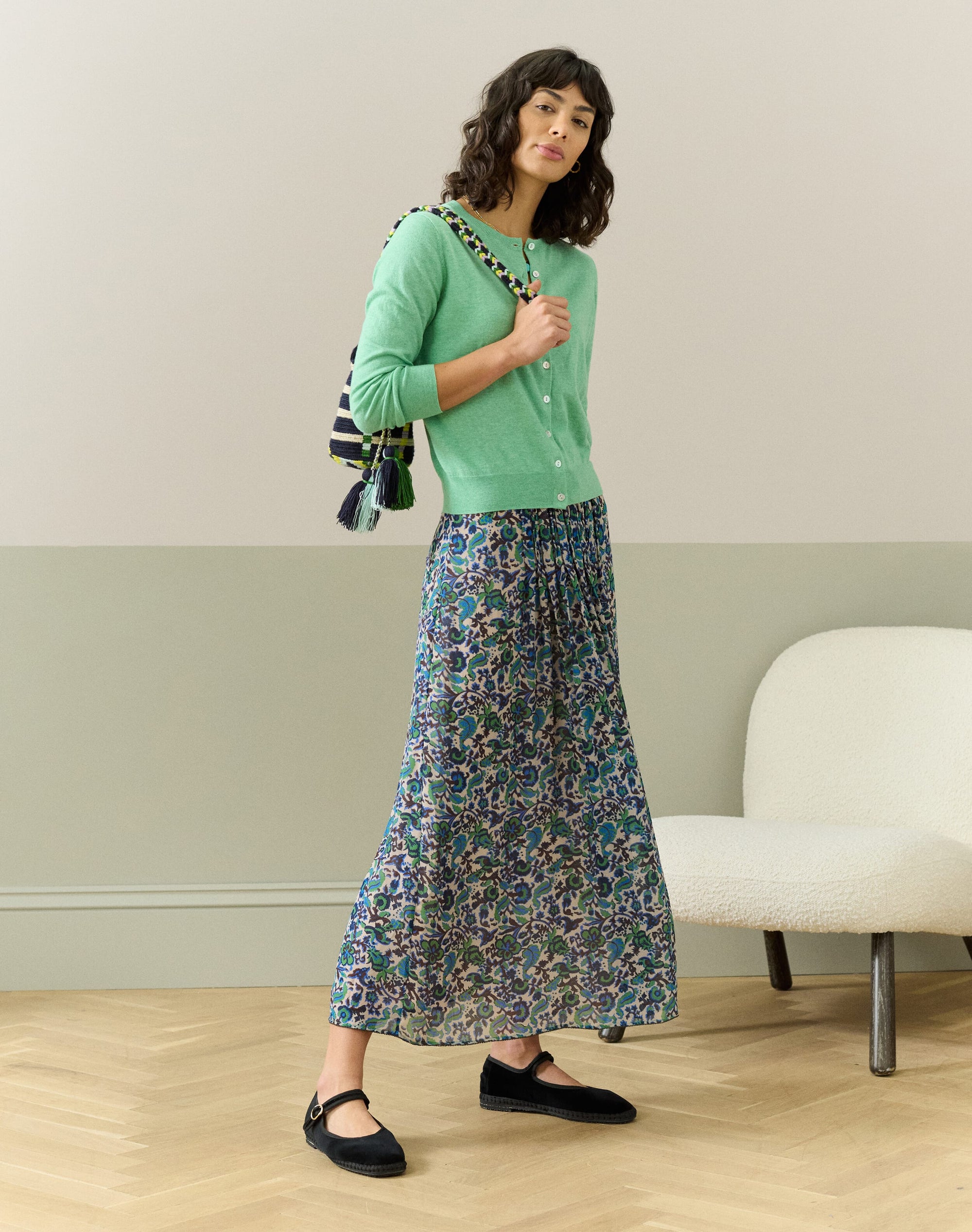 Silk Pleated Skirt