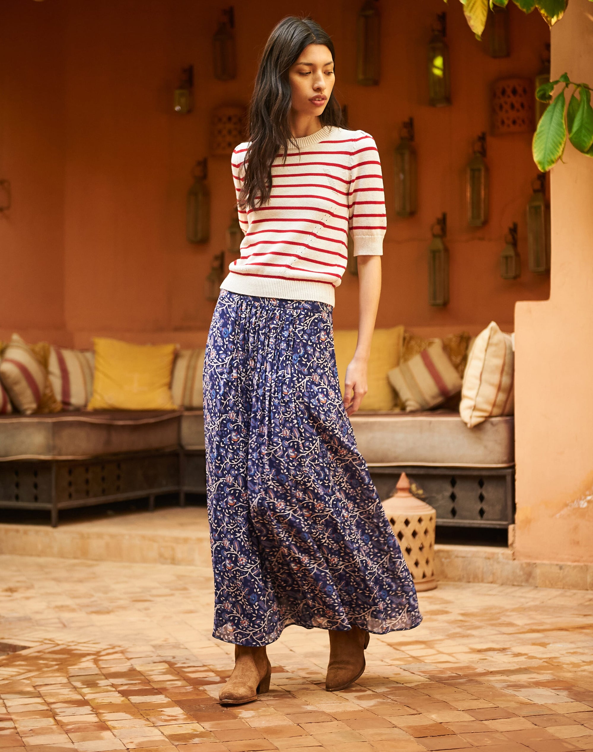 Silk Pleated Skirt