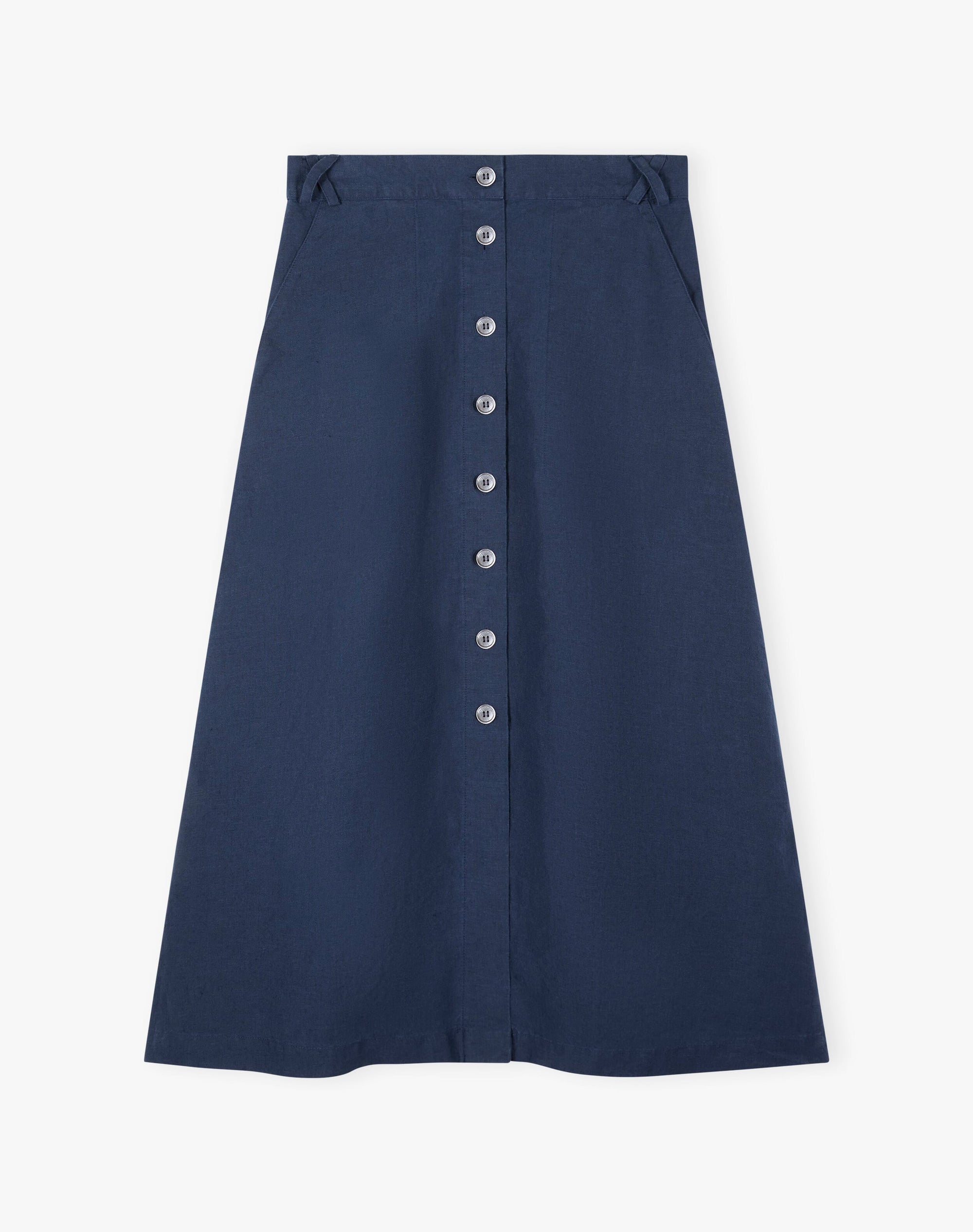 Linen Button Through Skirt