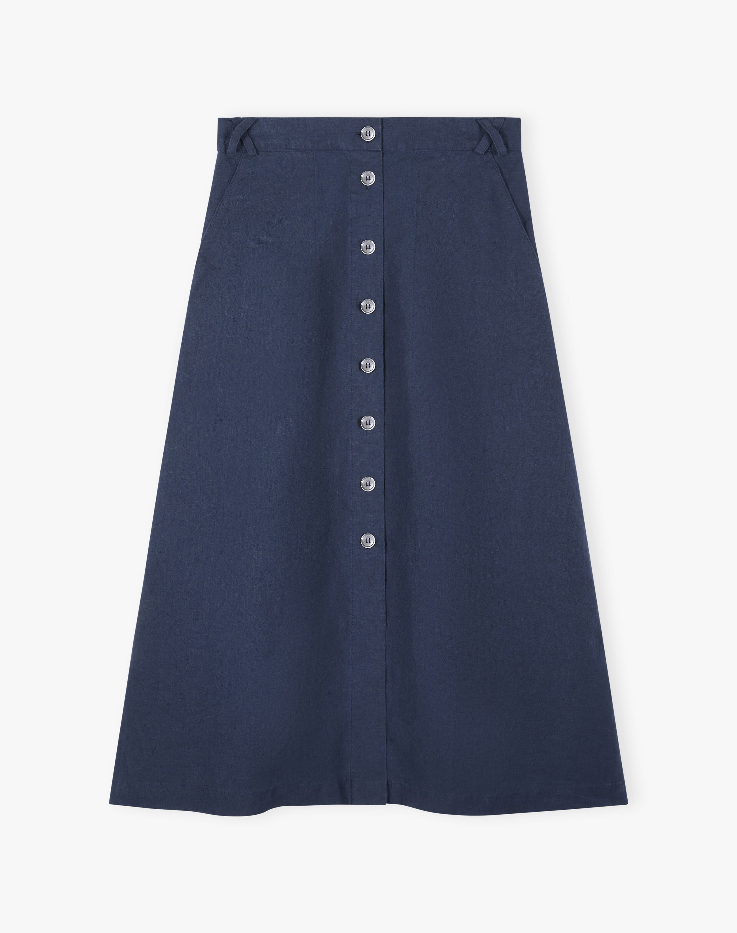 Linen Button Through Skirt