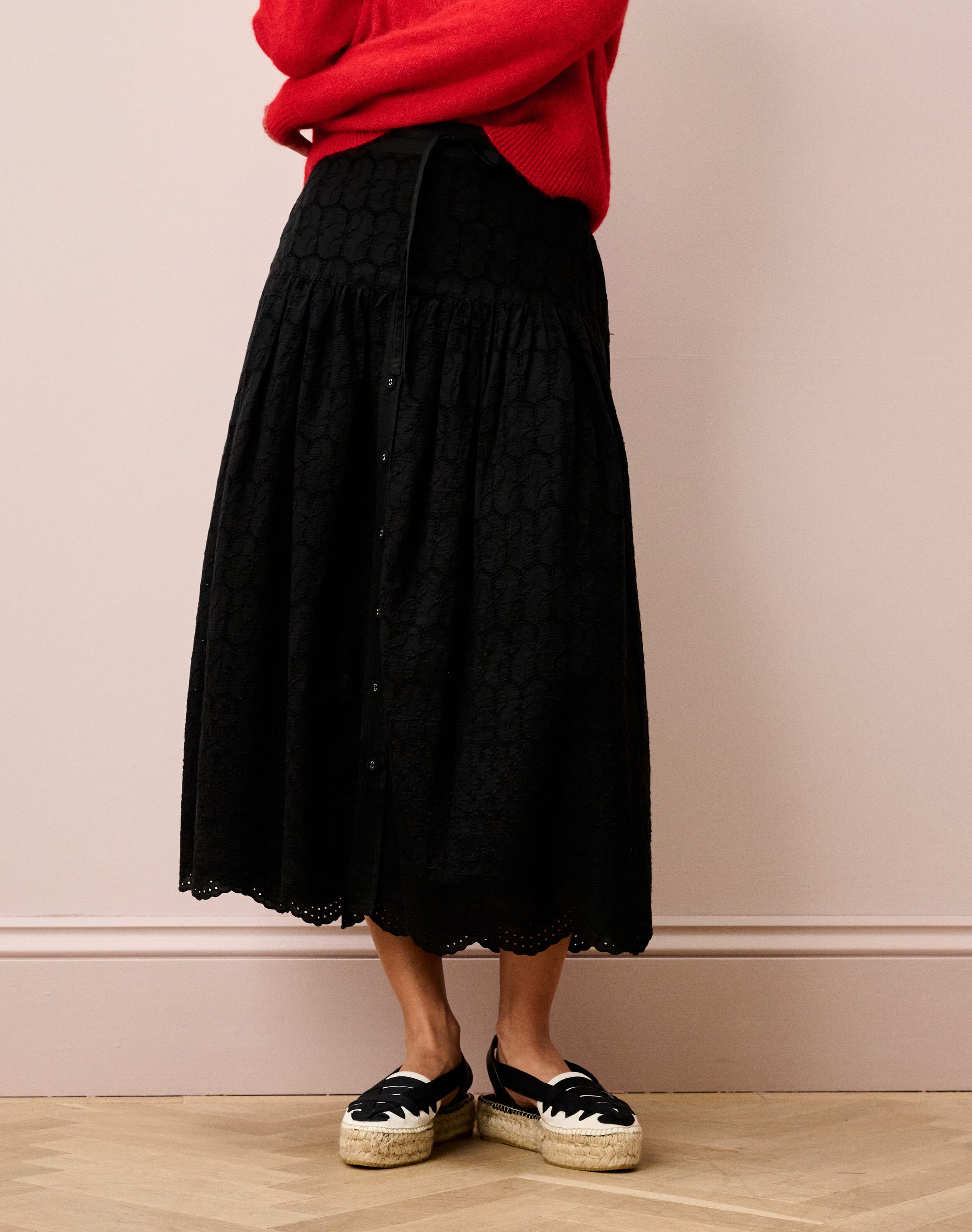 Organic Cotton Broderie Anglaise Skirt