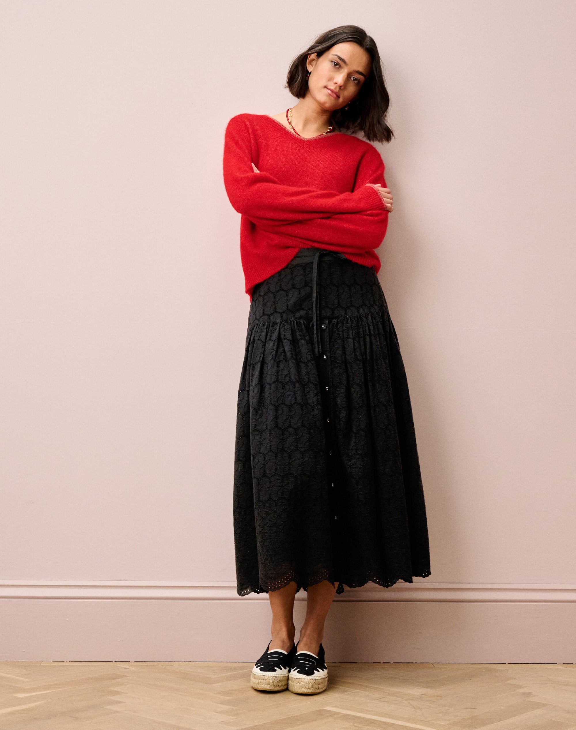 Organic Cotton Broderie Anglaise Skirt