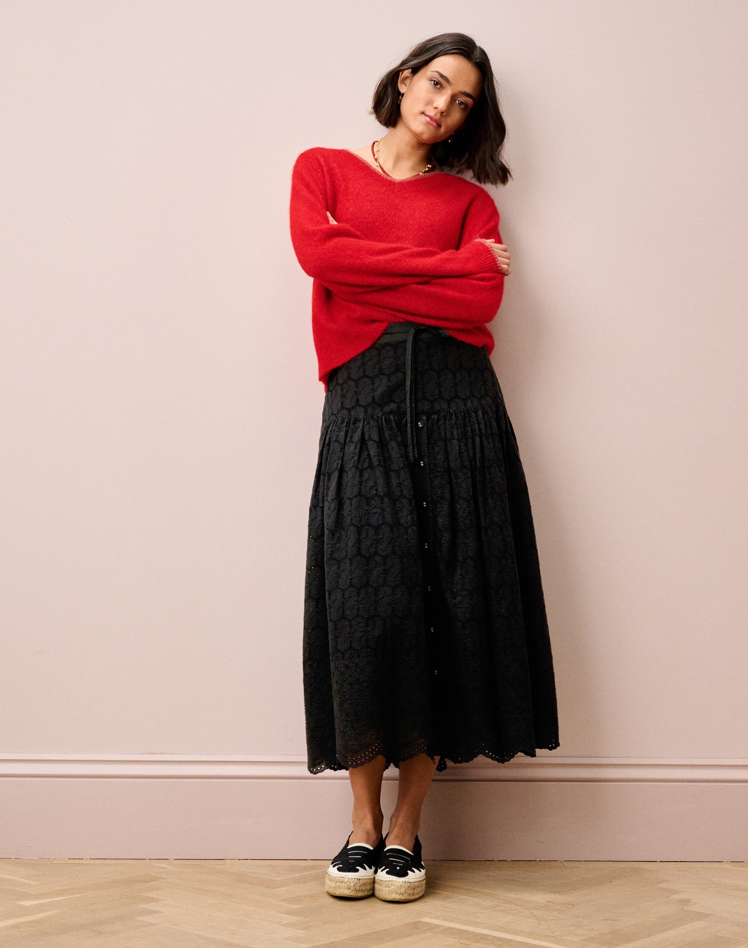 Organic Cotton Broderie Anglaise Skirt