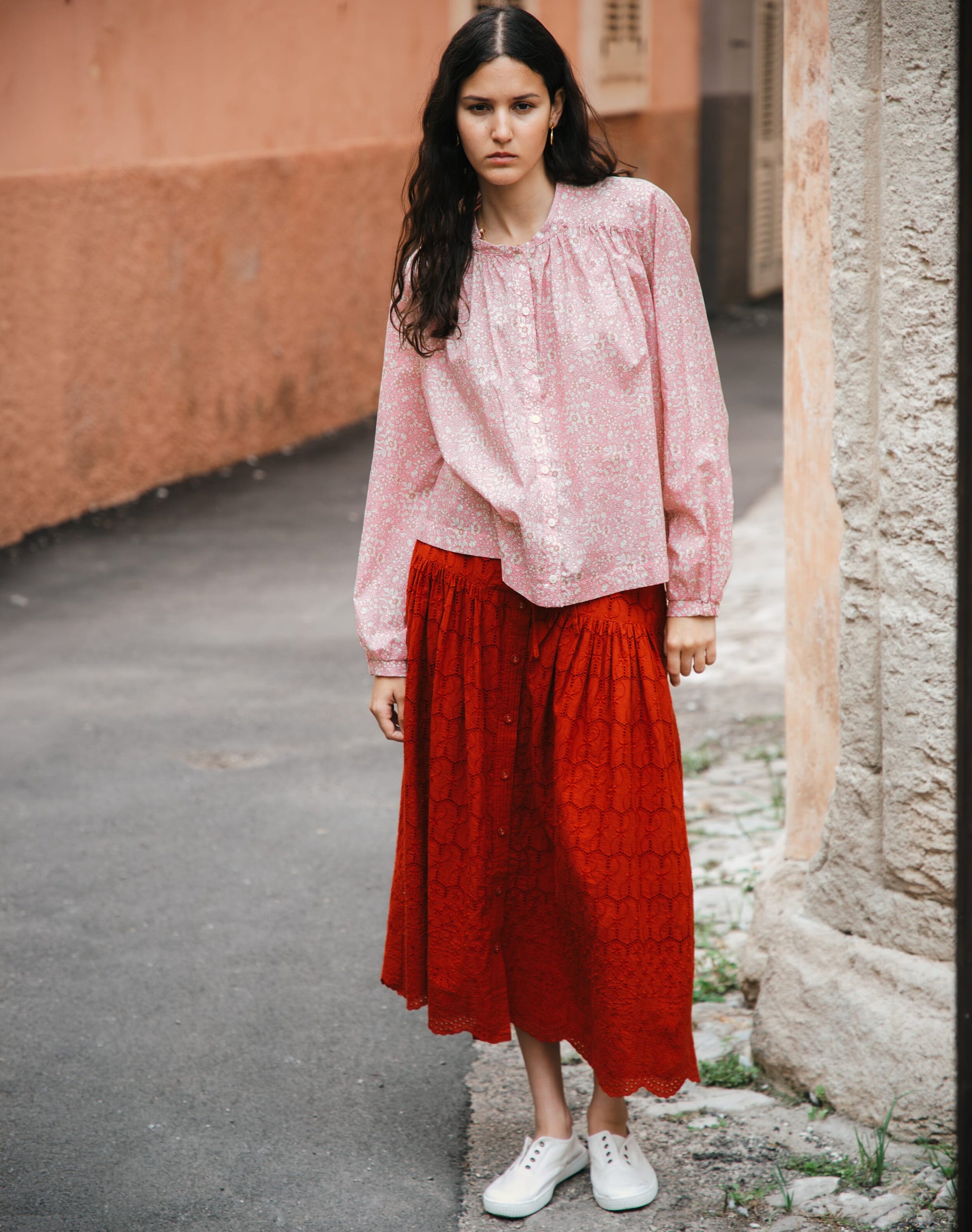 Organic Cotton Broderie Anglaise Skirt