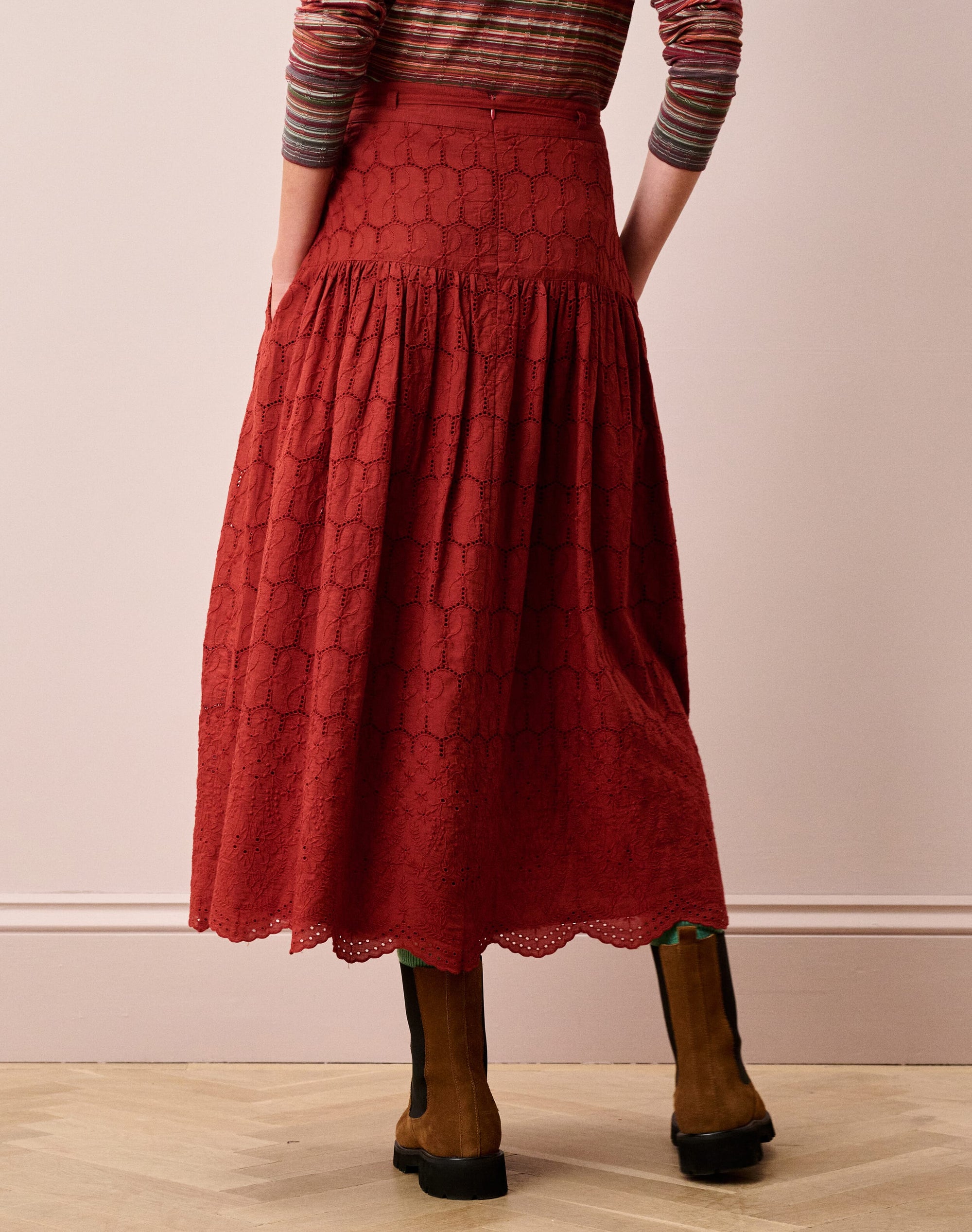 Organic Cotton Broderie Anglaise Skirt