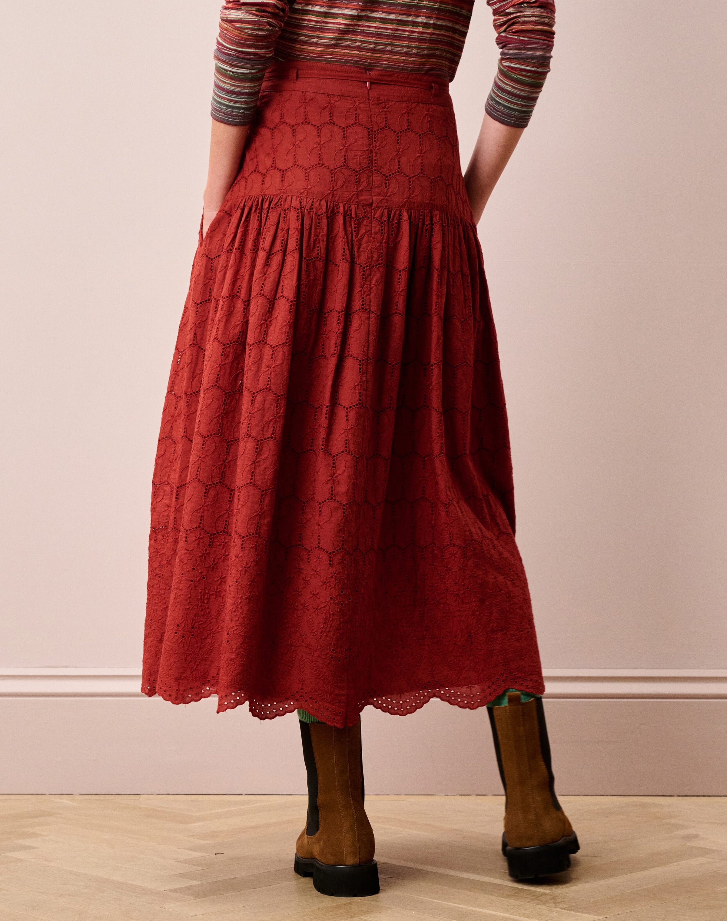 Organic Cotton Broderie Anglaise Skirt