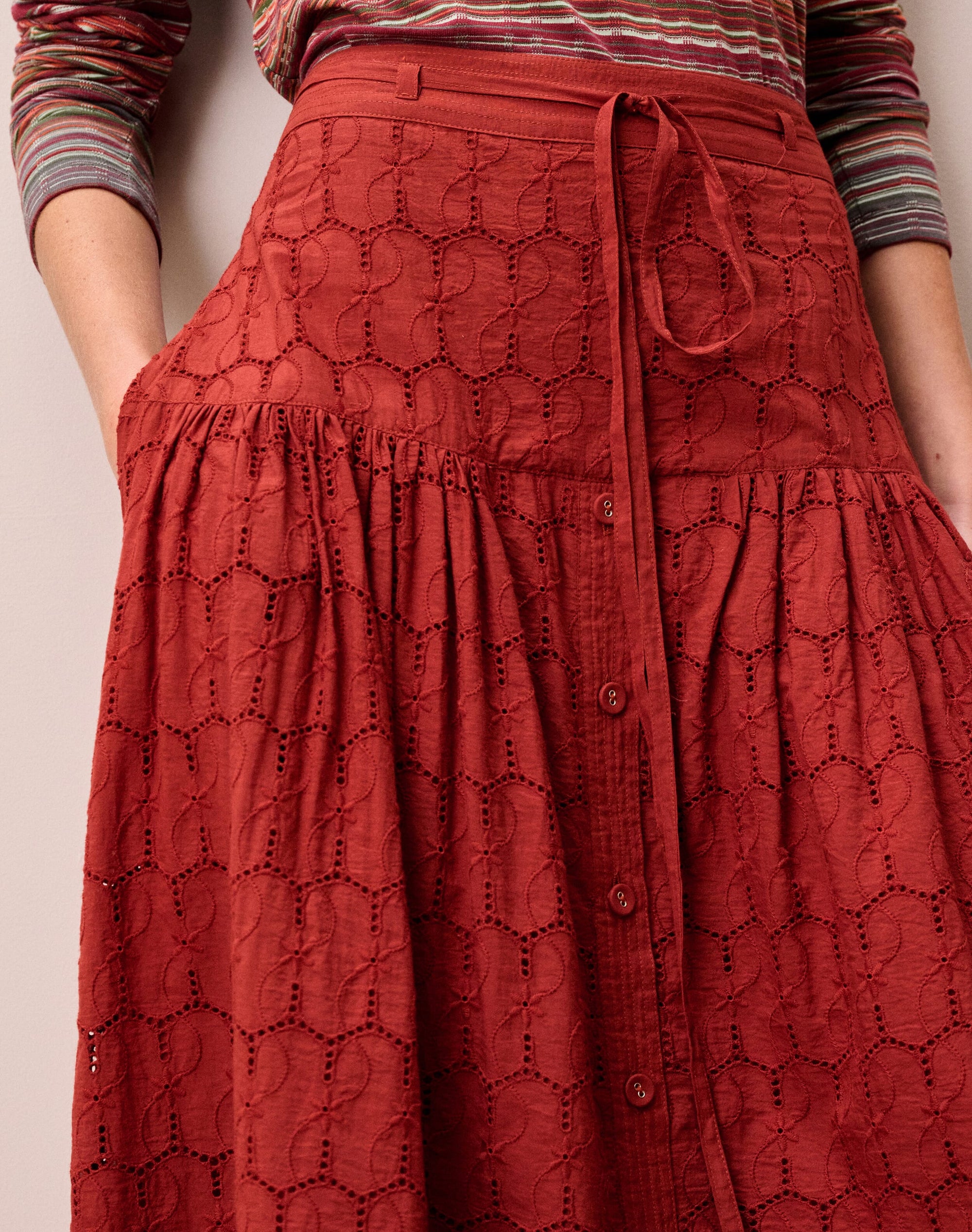 Organic Cotton Broderie Anglaise Skirt