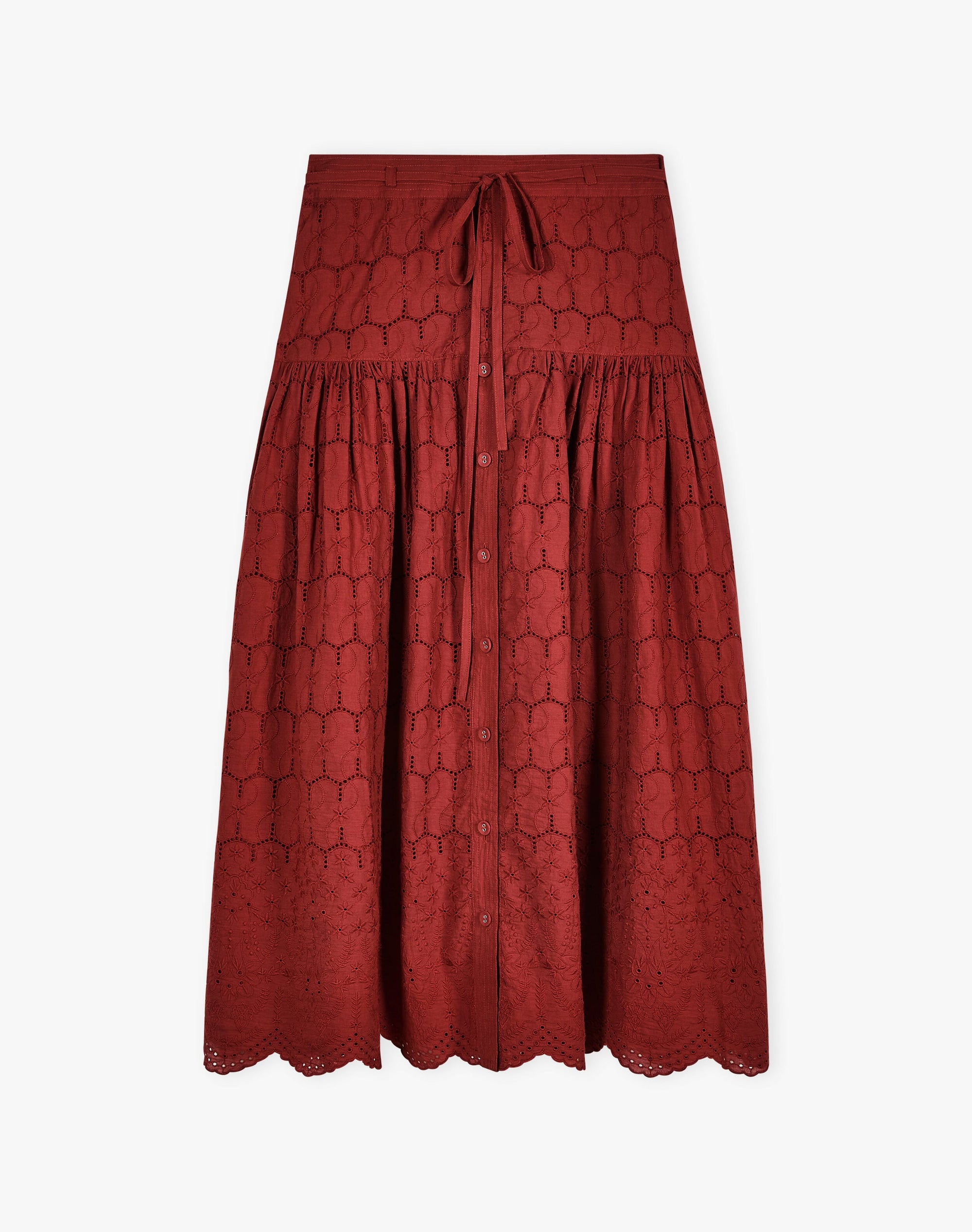 Organic Cotton Broderie Anglaise Skirt