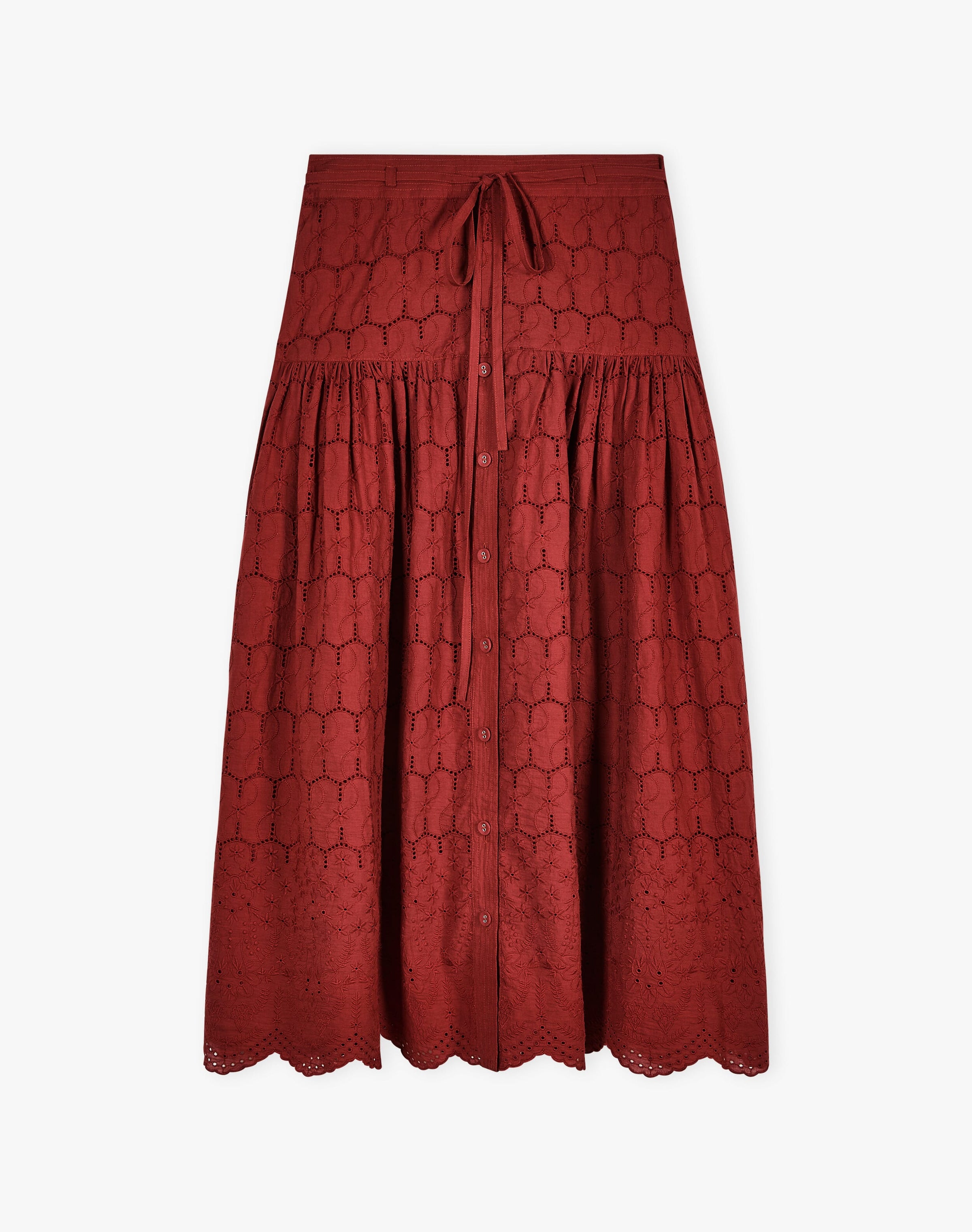 Organic Cotton Broderie Anglaise Skirt