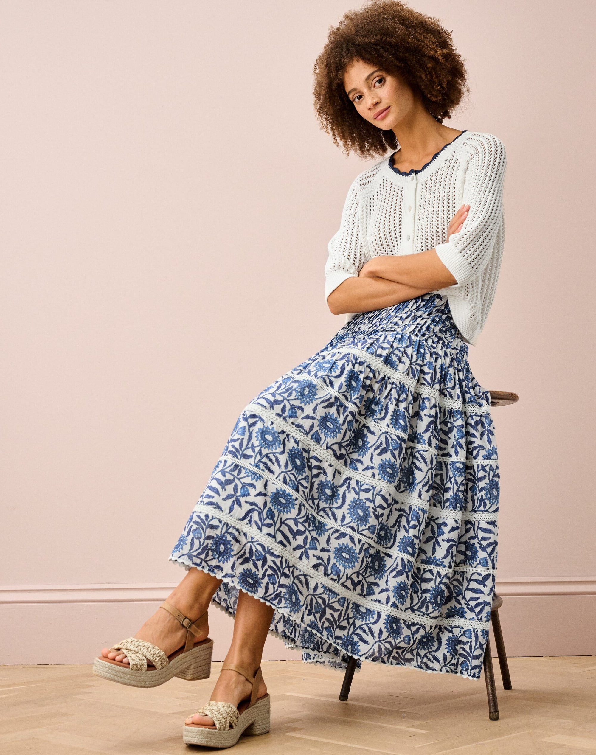 Organic Cotton Block Print Skirt