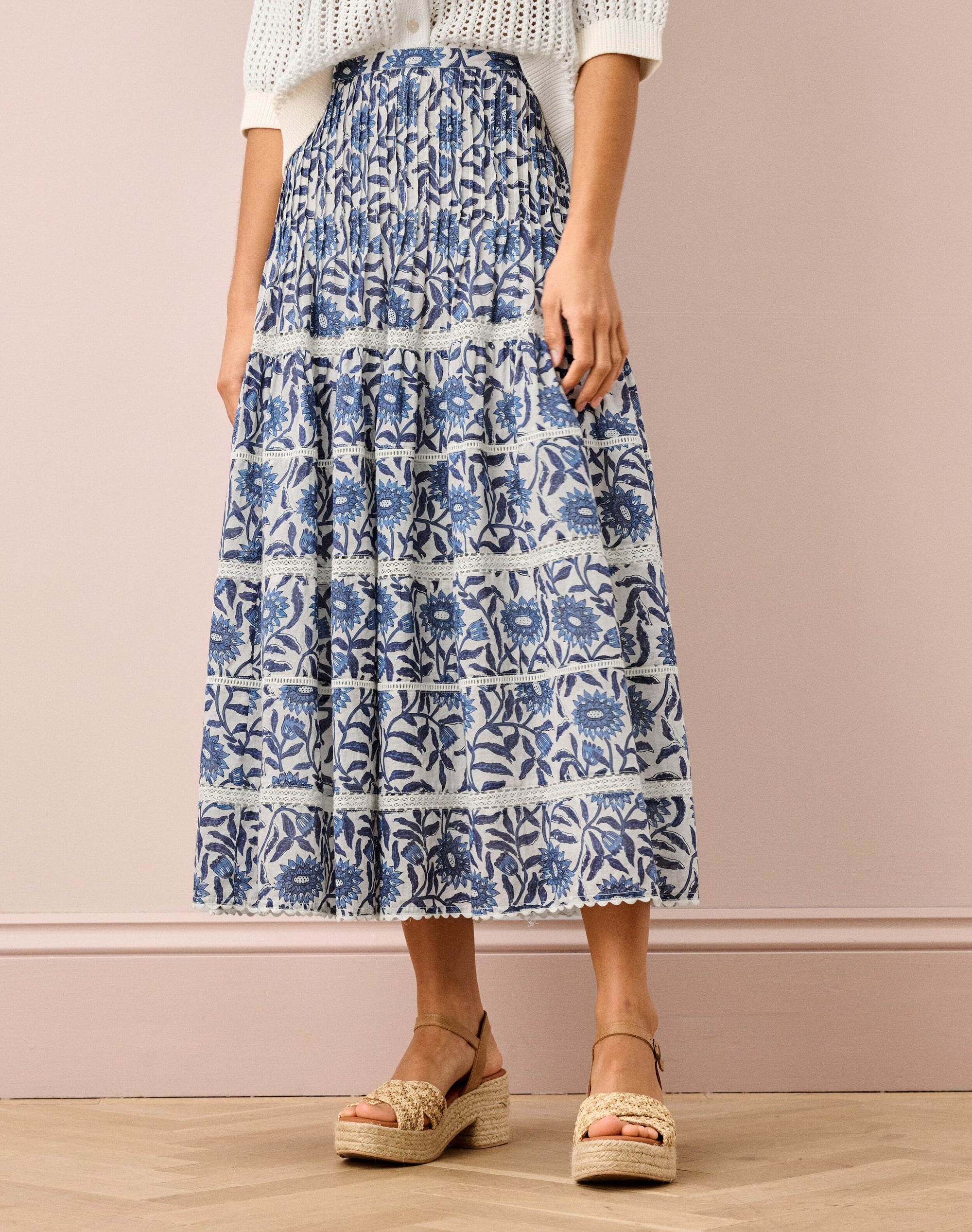 Organic Cotton Block Print Skirt