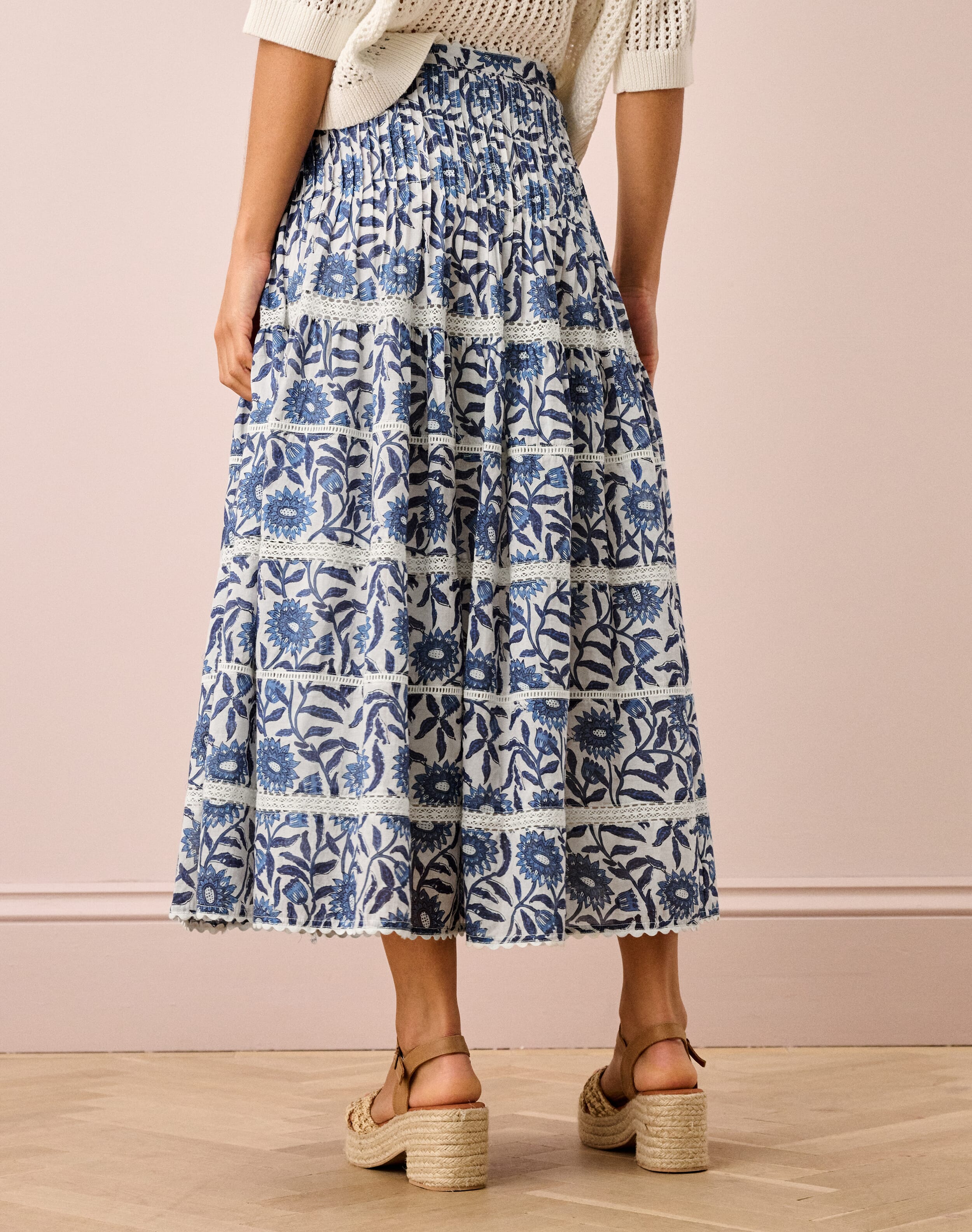 Organic Cotton Block Print Skirt